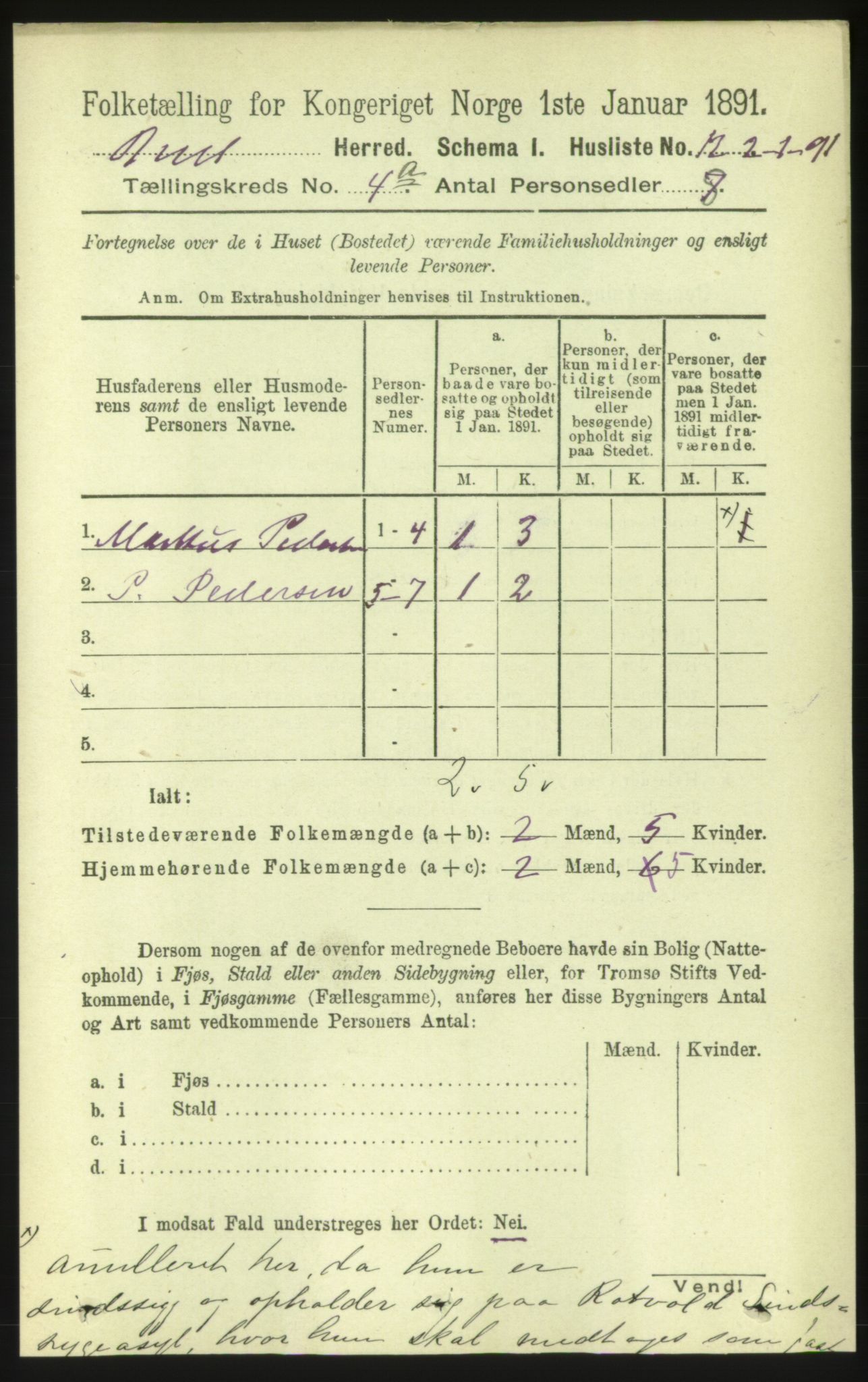 RA, 1891 census for 1549 Bud, 1891, p. 2075