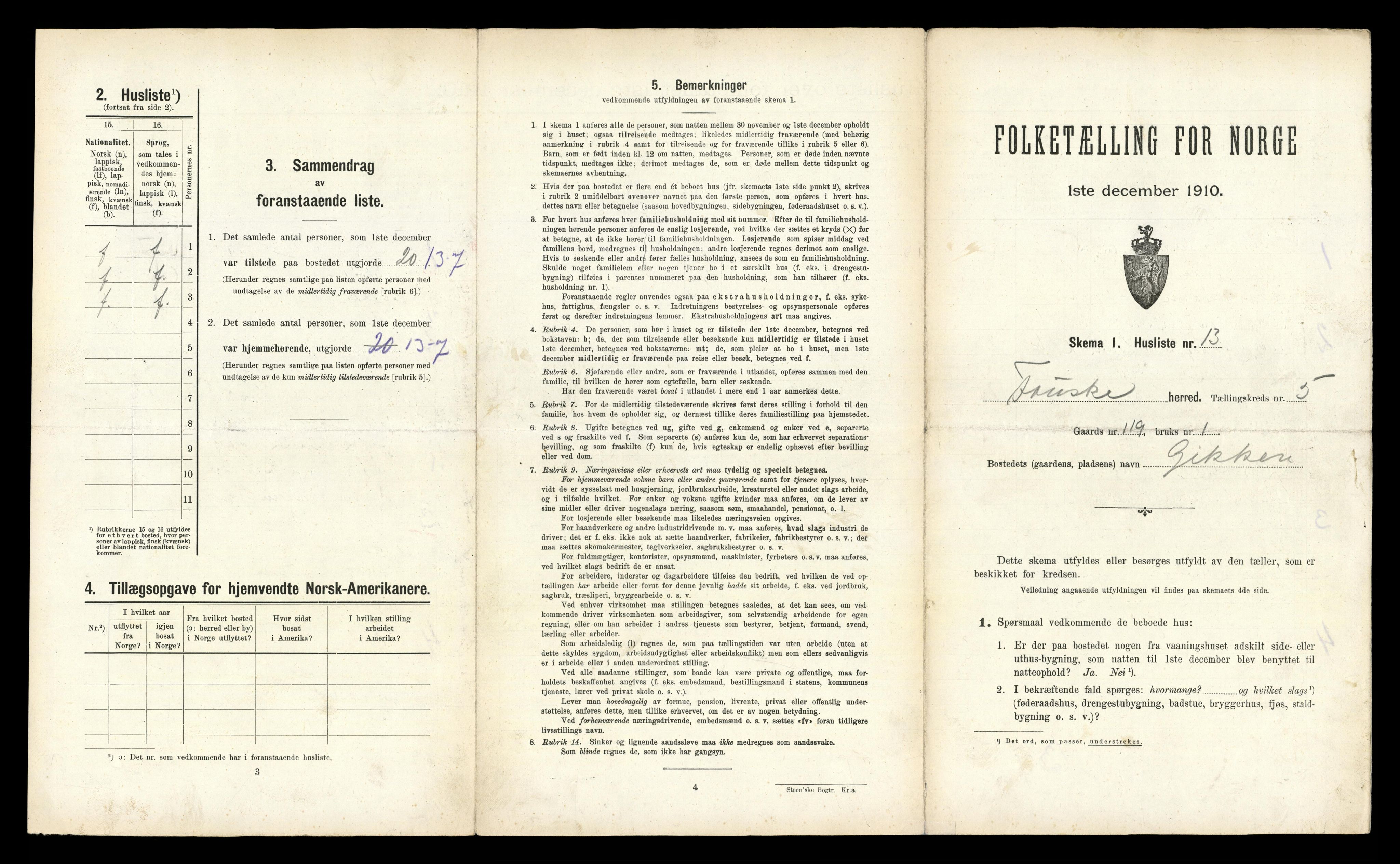 RA, 1910 census for Fauske, 1910, p. 312