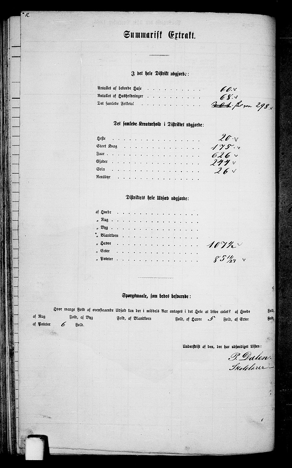 RA, 1865 census for Fjelberg, 1865, p. 95