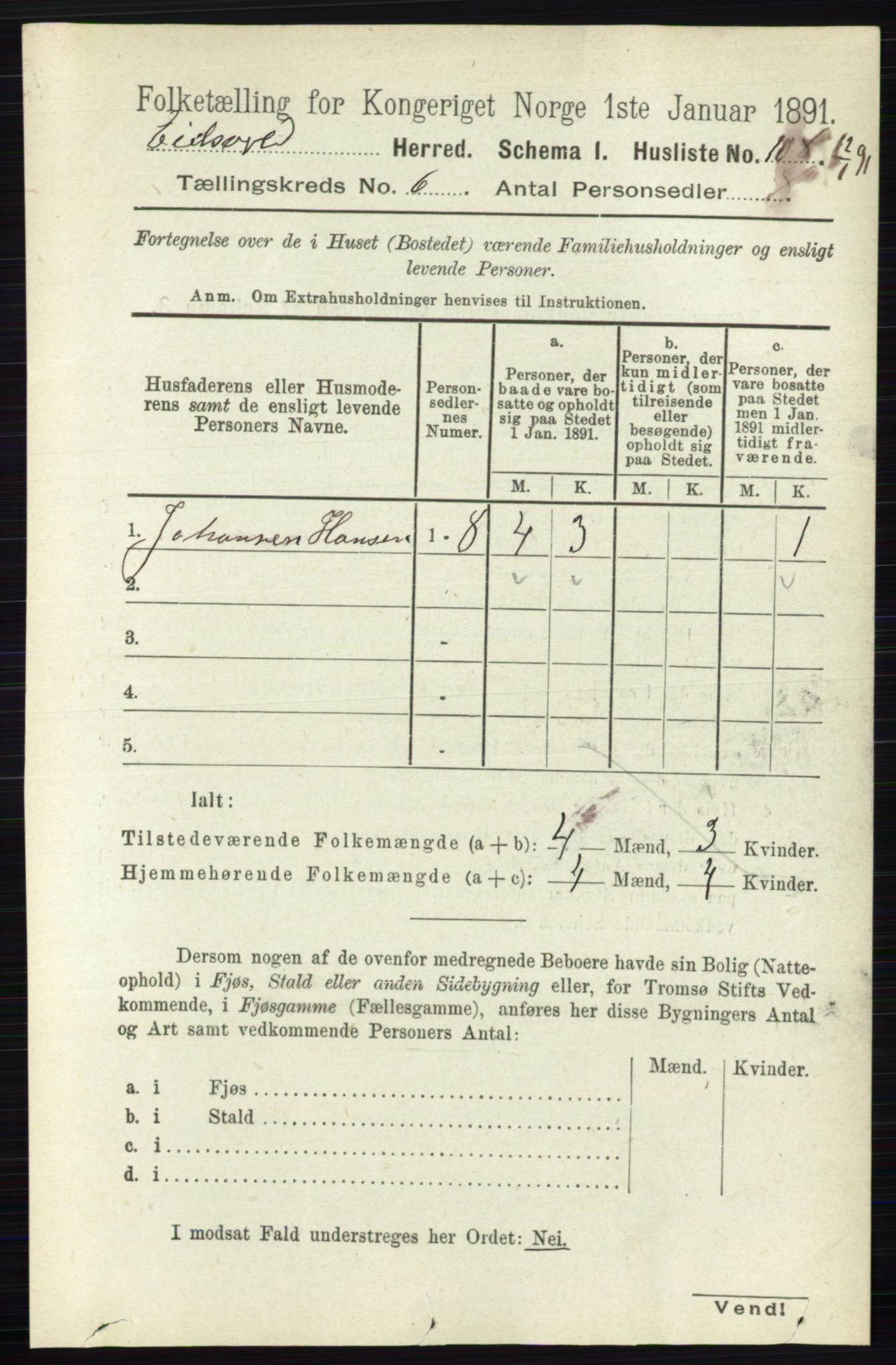 RA, 1891 census for 0237 Eidsvoll, 1891, p. 3767