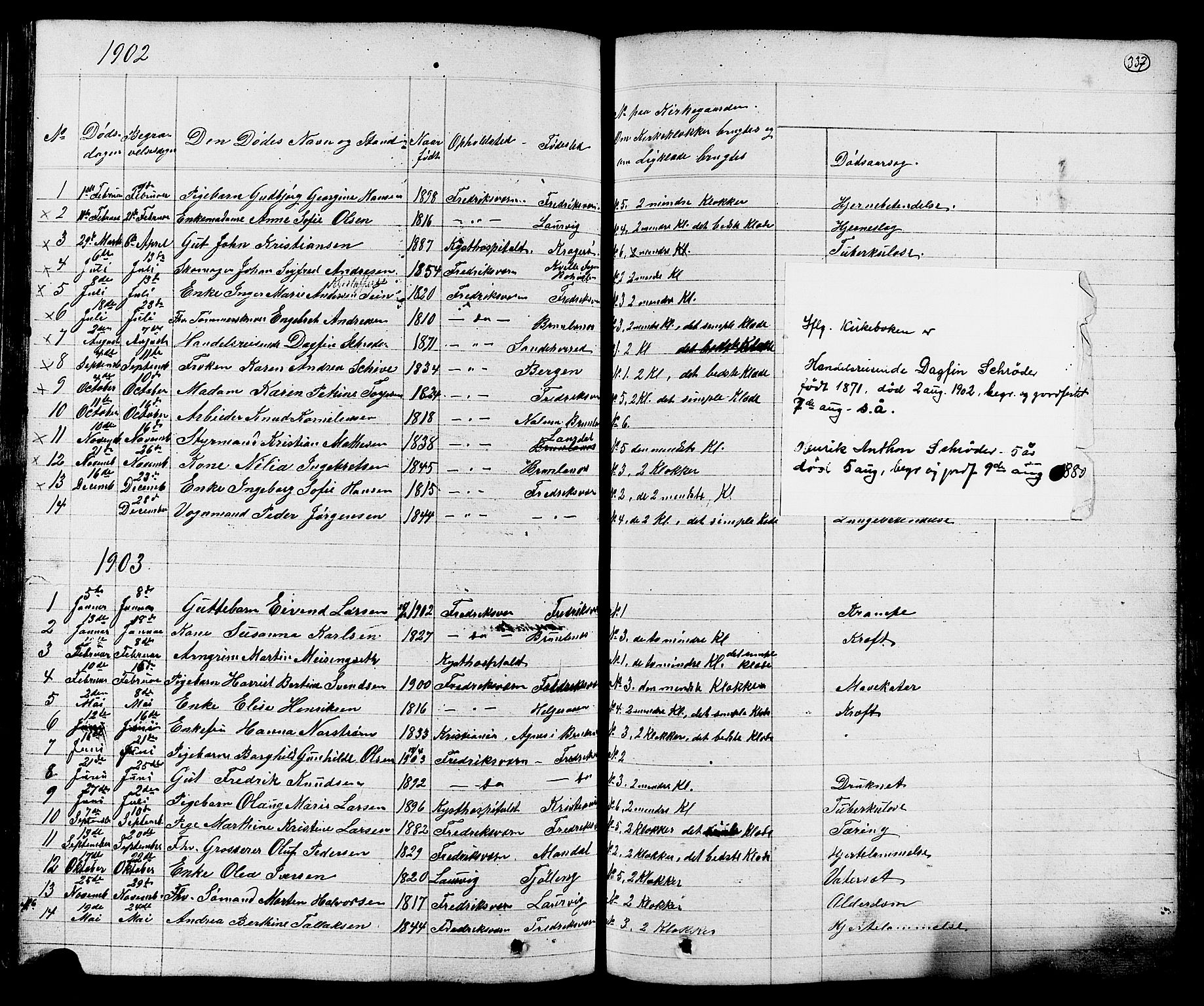 Stavern kirkebøker, AV/SAKO-A-318/G/Ga/L0002: Parish register (copy) no. 2, 1839-1909, p. 337