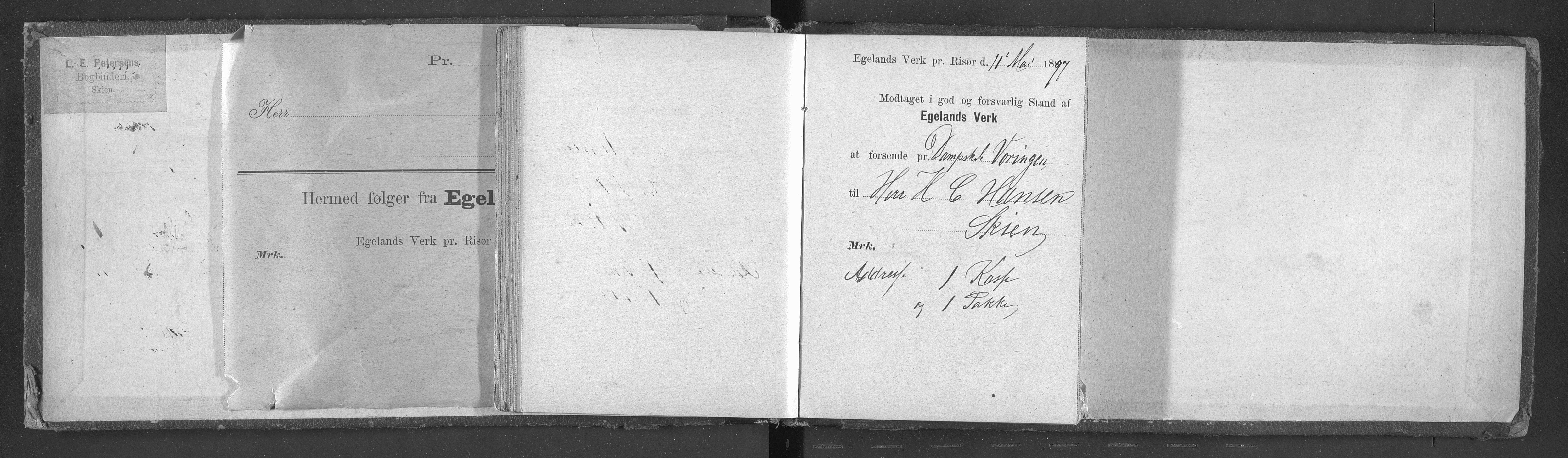 Egelands Jernverk, AAKS/PA-1907/01/L0030: Kvitteringsbok, 1889-1901