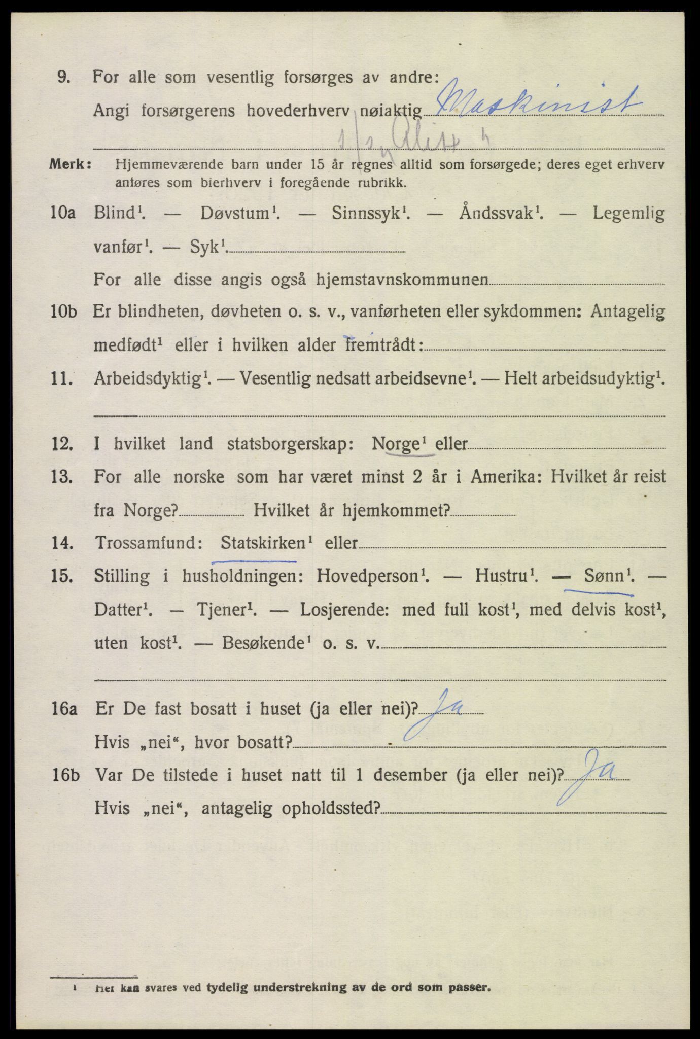 SAK, 1920 census for Flosta, 1920, p. 2987