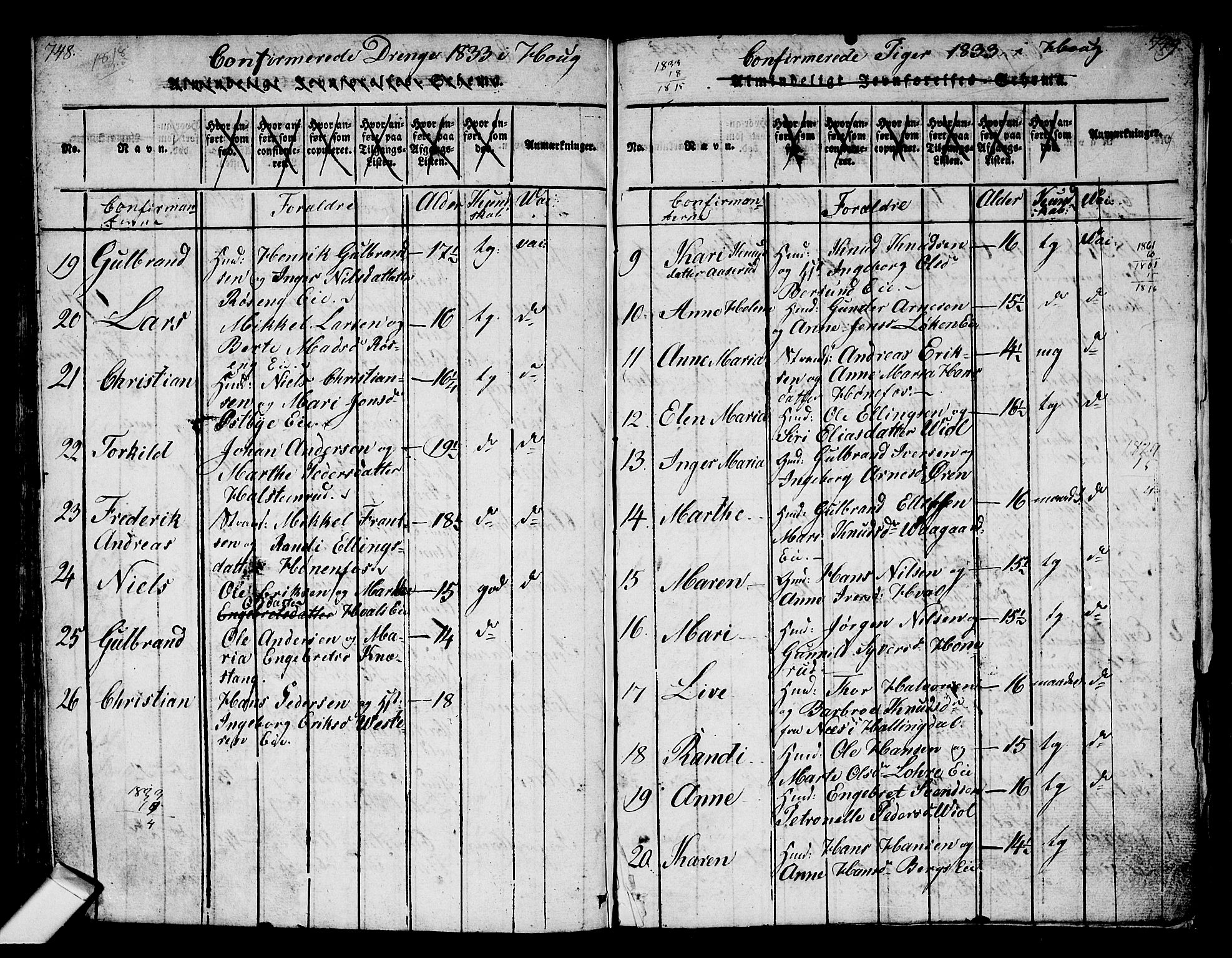 Norderhov kirkebøker, AV/SAKO-A-237/G/Ga/L0002: Parish register (copy) no. I 2, 1814-1867, p. 748-749