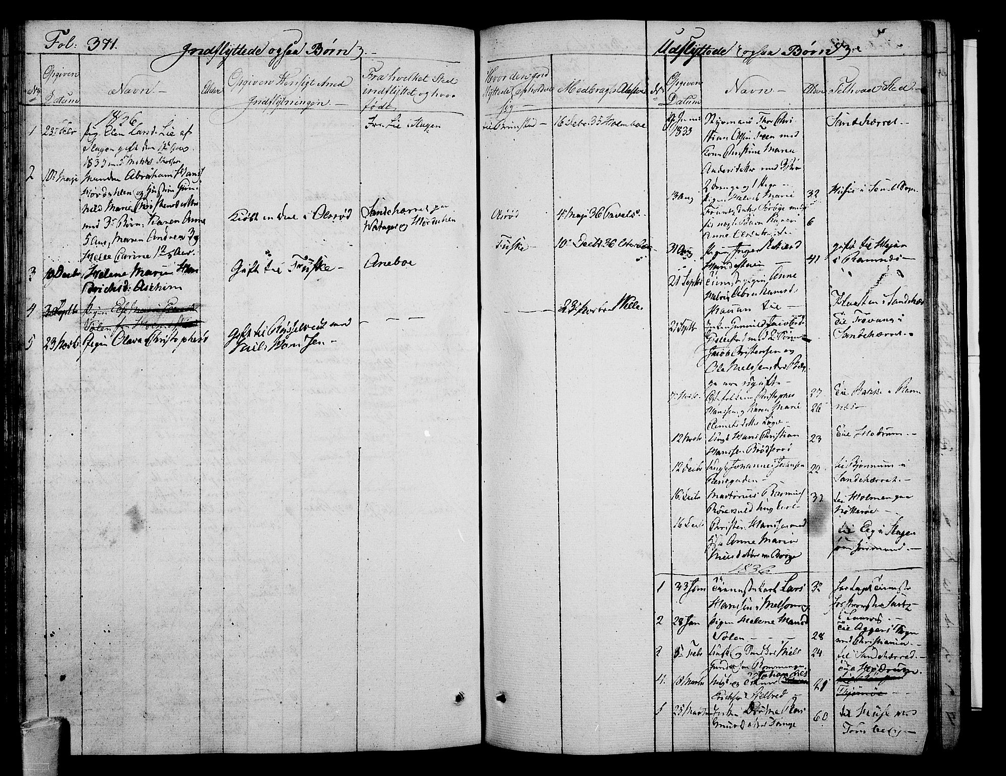 Stokke kirkebøker, SAKO/A-320/F/Fa/L0006: Parish register (official) no. I 6, 1826-1843, p. 371