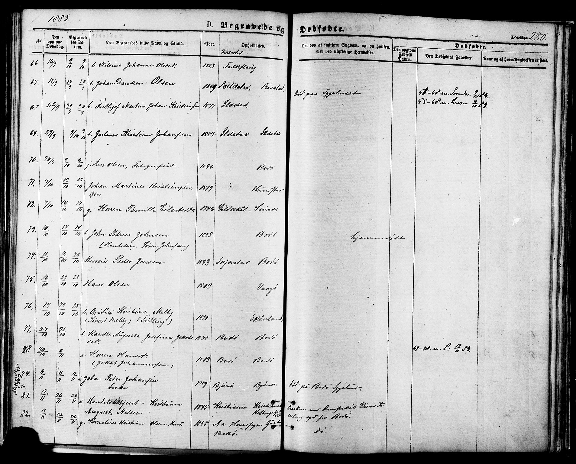 Ministerialprotokoller, klokkerbøker og fødselsregistre - Nordland, AV/SAT-A-1459/801/L0009: Parish register (official) no. 801A09, 1876-1883, p. 280