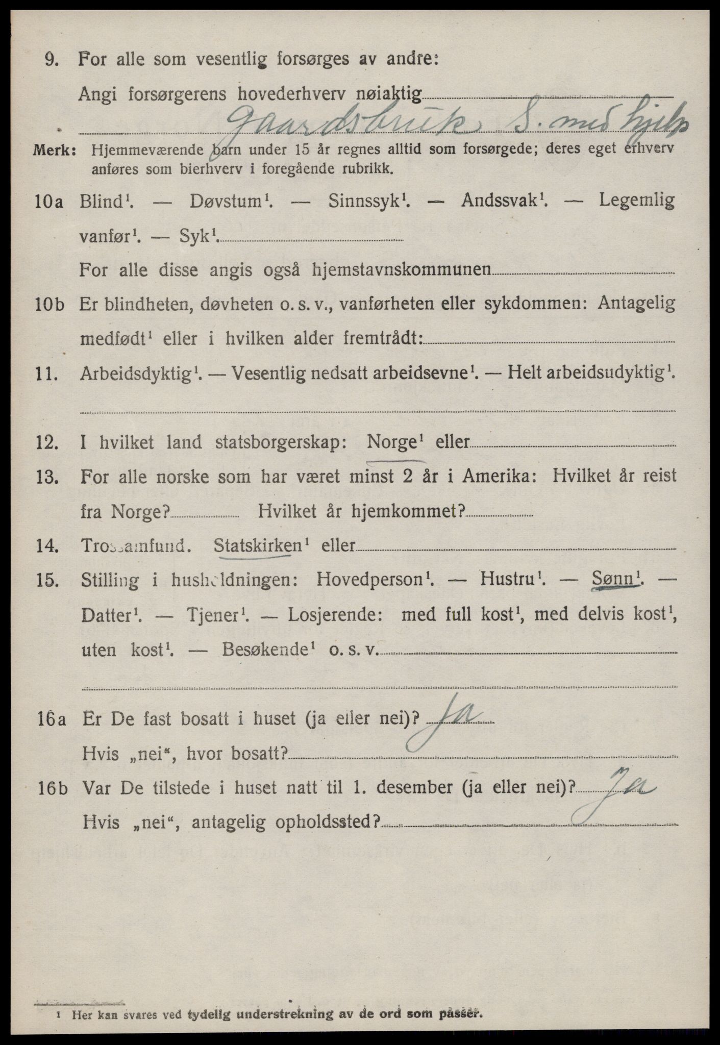 SAT, 1920 census for Borgund, 1920, p. 5783