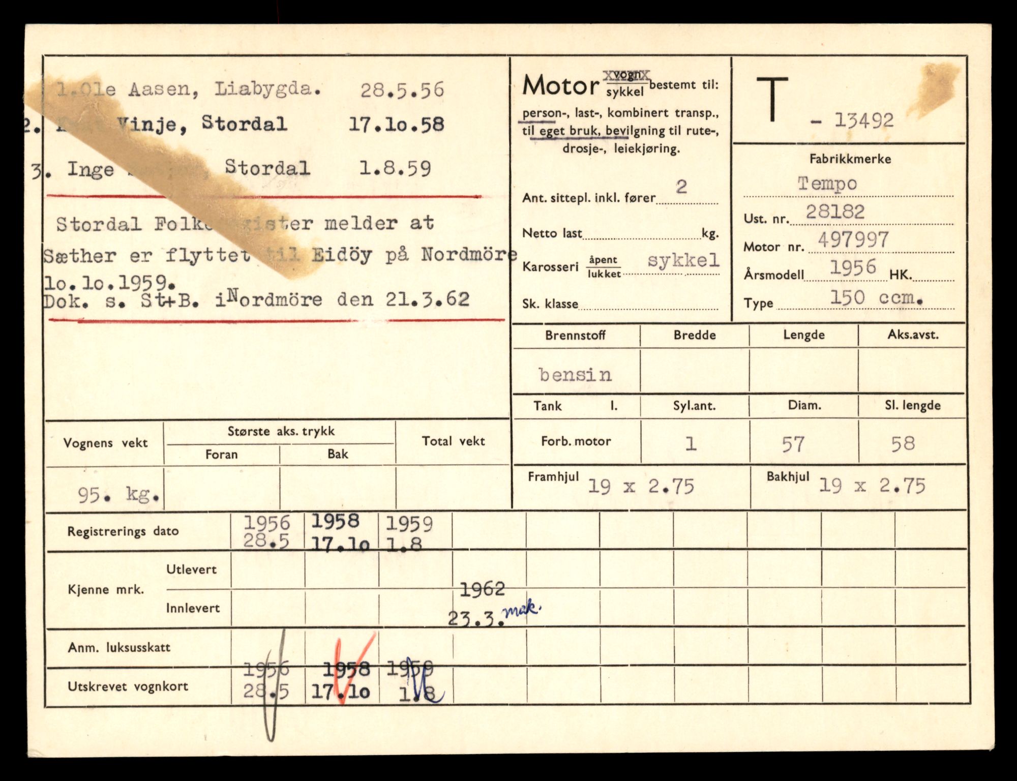 Møre og Romsdal vegkontor - Ålesund trafikkstasjon, AV/SAT-A-4099/F/Fe/L0039: Registreringskort for kjøretøy T 13361 - T 13530, 1927-1998, p. 2309