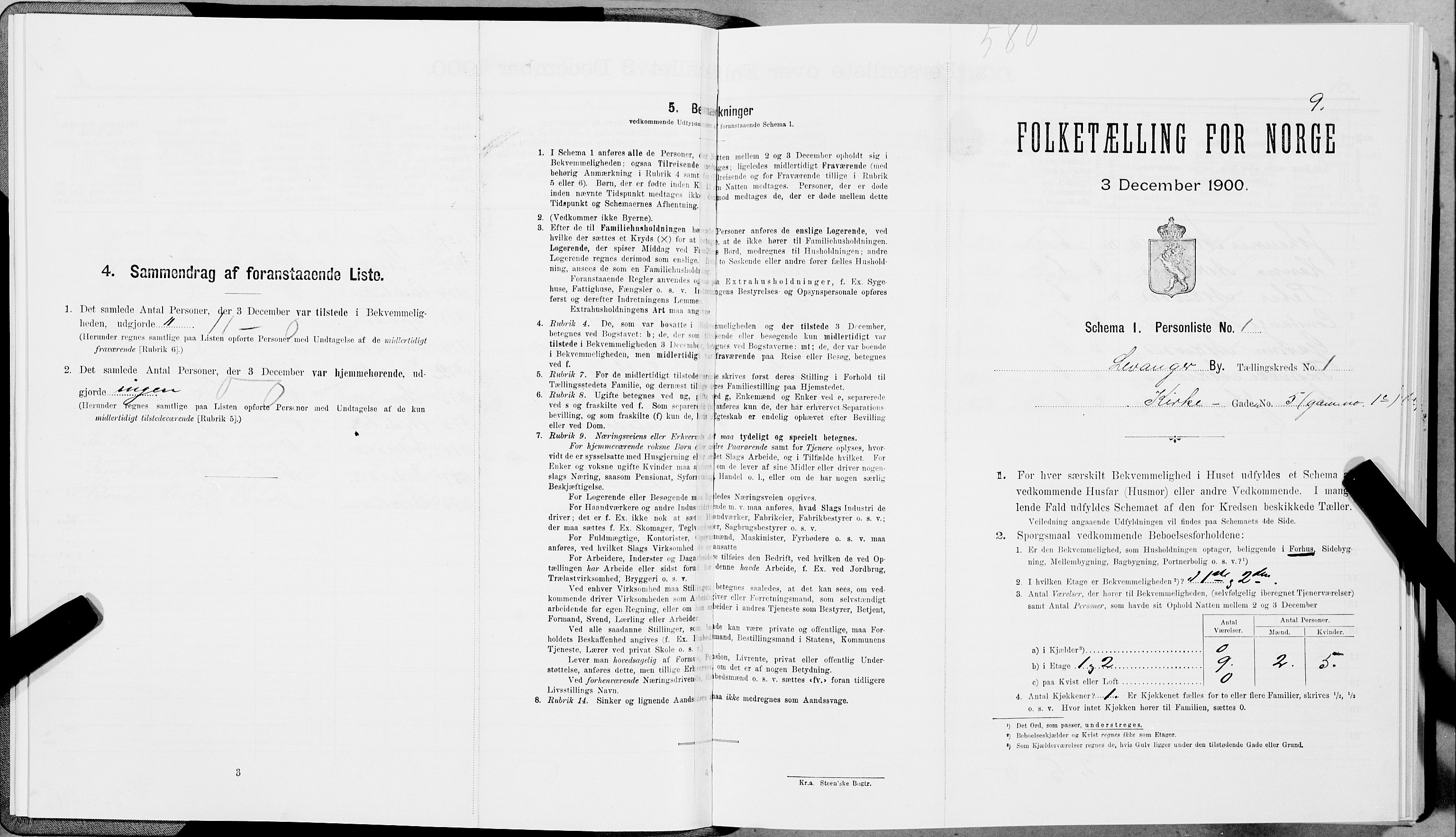 SAT, 1900 census for Levanger, 1900, p. 19
