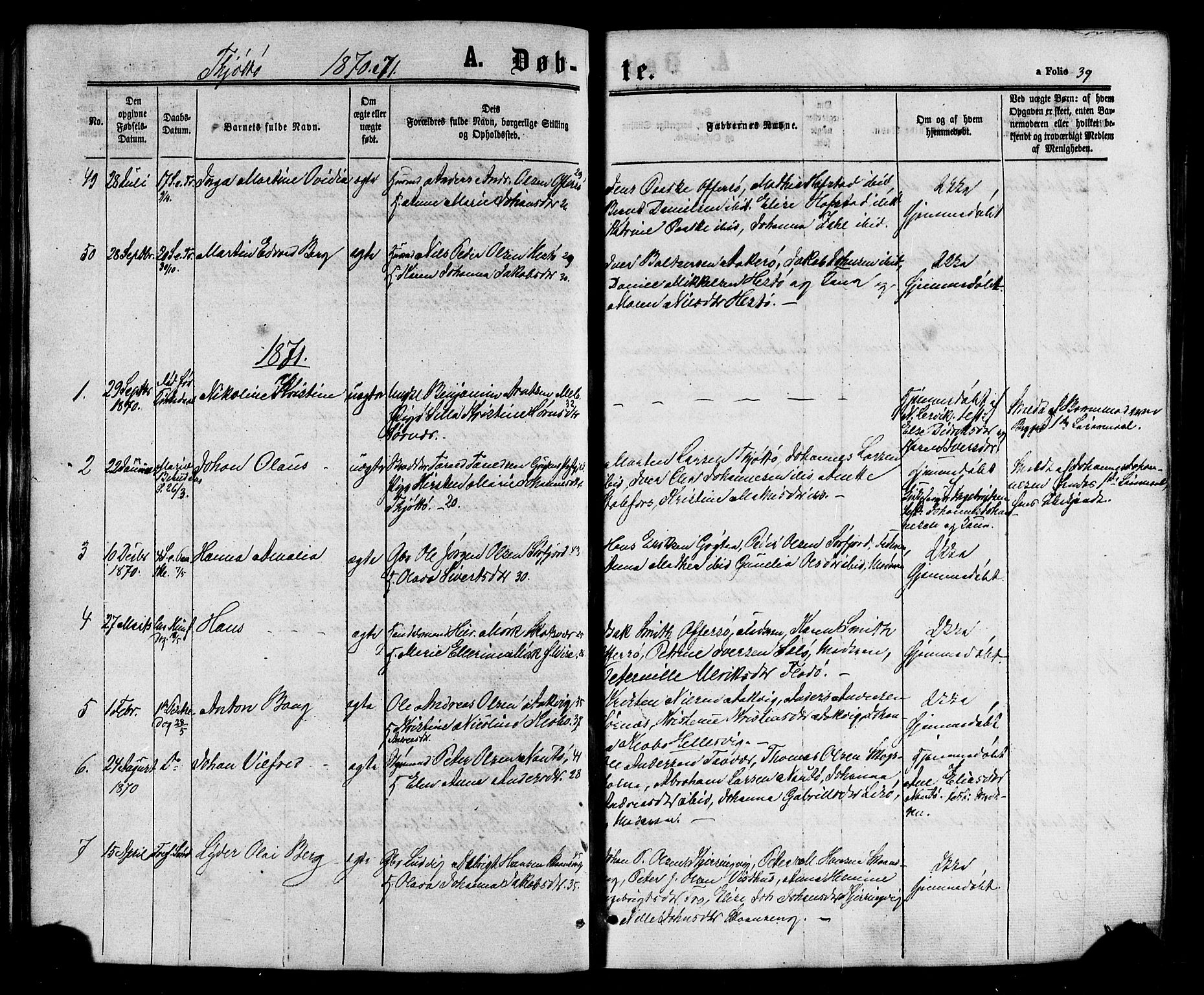 Ministerialprotokoller, klokkerbøker og fødselsregistre - Nordland, AV/SAT-A-1459/817/L0262: Parish register (official) no. 817A03/ 1, 1862-1877, p. 39