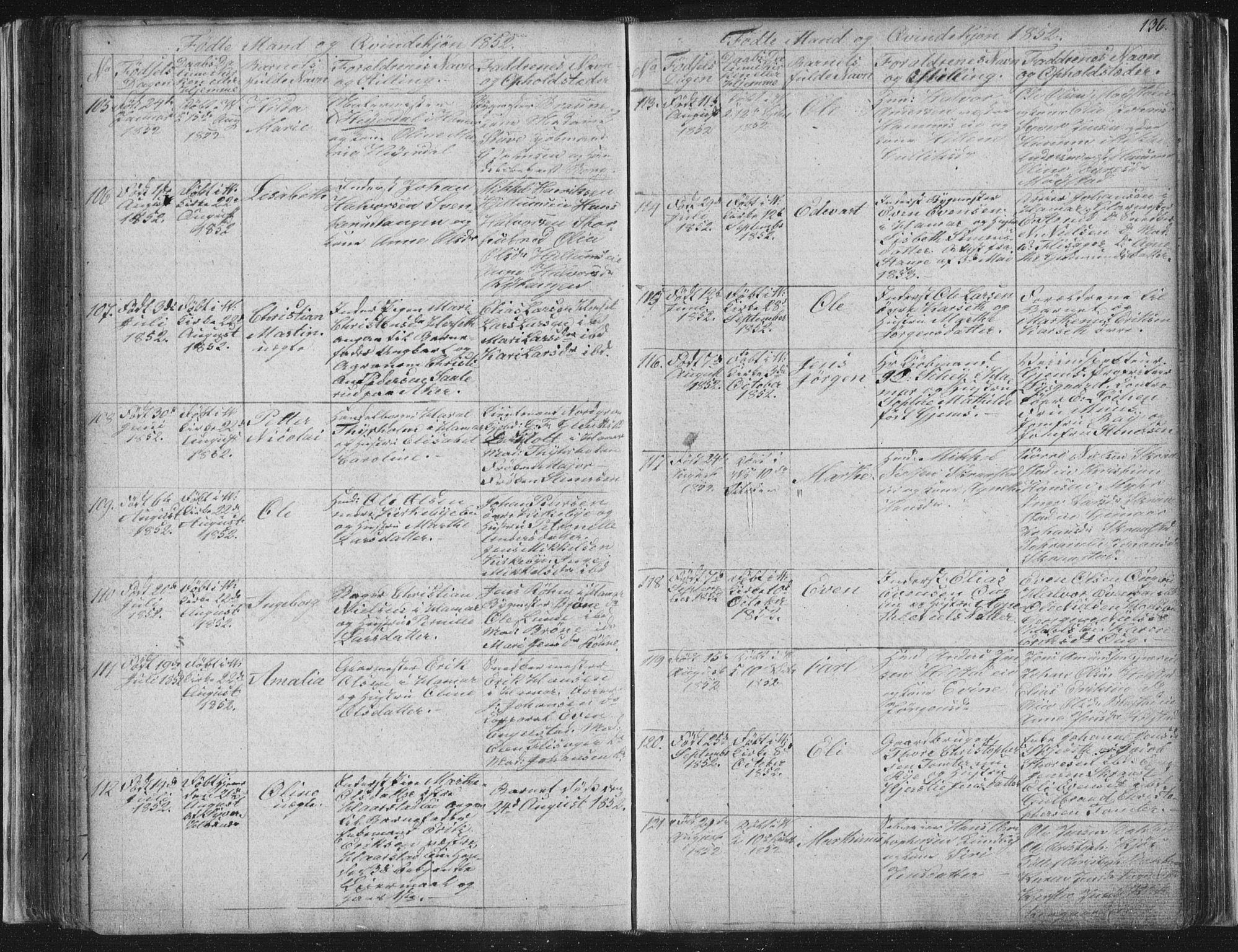 Vang prestekontor, Hedmark, AV/SAH-PREST-008/H/Ha/Hab/L0008: Parish register (copy) no. 8, 1832-1854, p. 136