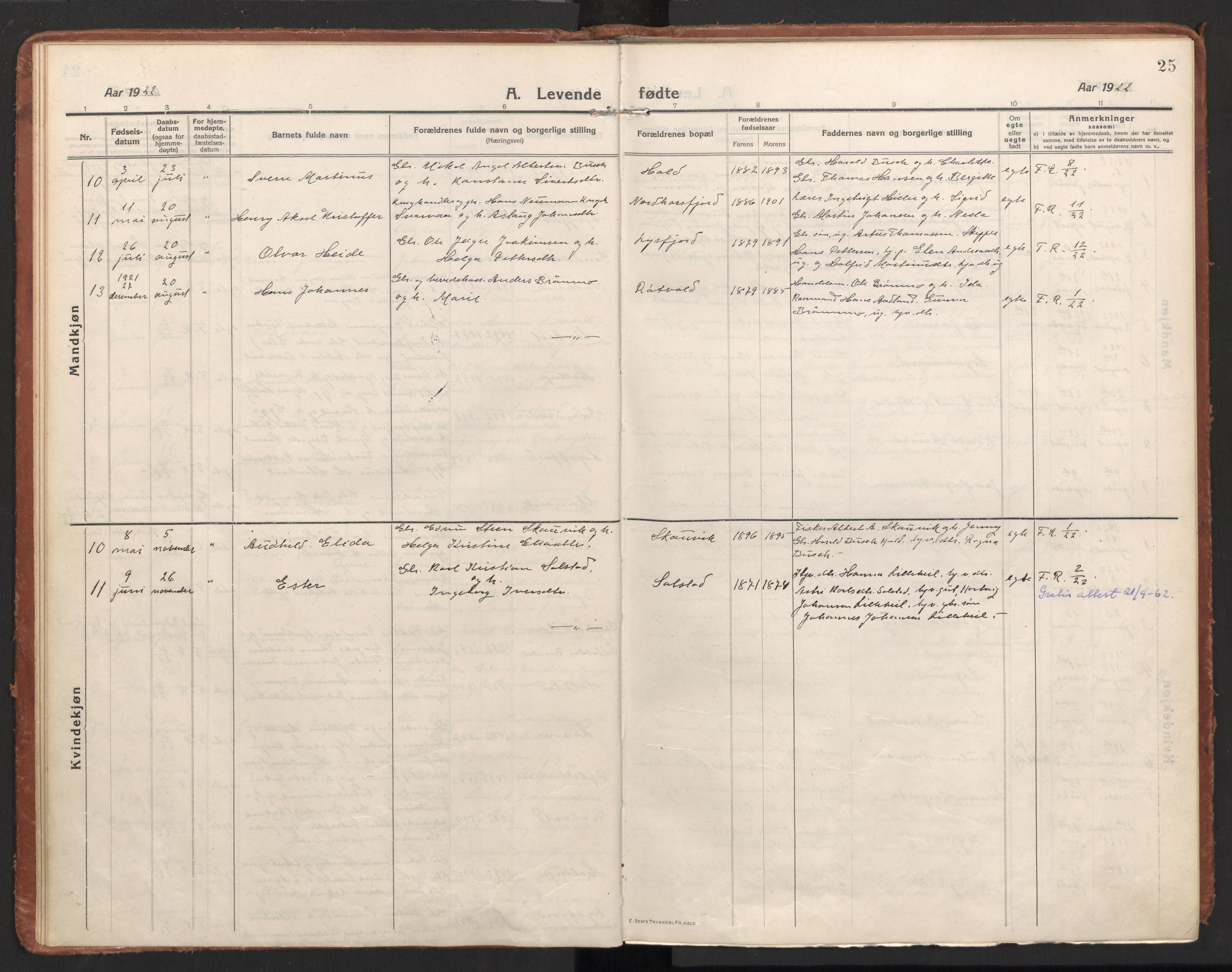 Ministerialprotokoller, klokkerbøker og fødselsregistre - Nordland, AV/SAT-A-1459/811/L0168: Parish register (official) no. 811A05, 1914-1932, p. 25