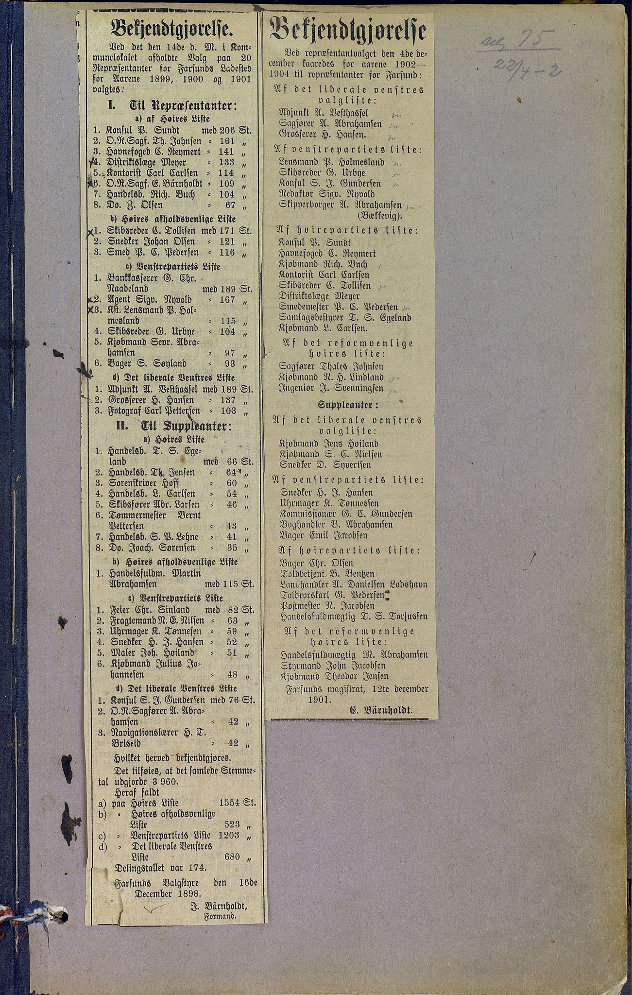 Farsund By - Formannskapet, ARKSOR/1003FB120/Aa/L0004: Møtebok (d), 1893-1904