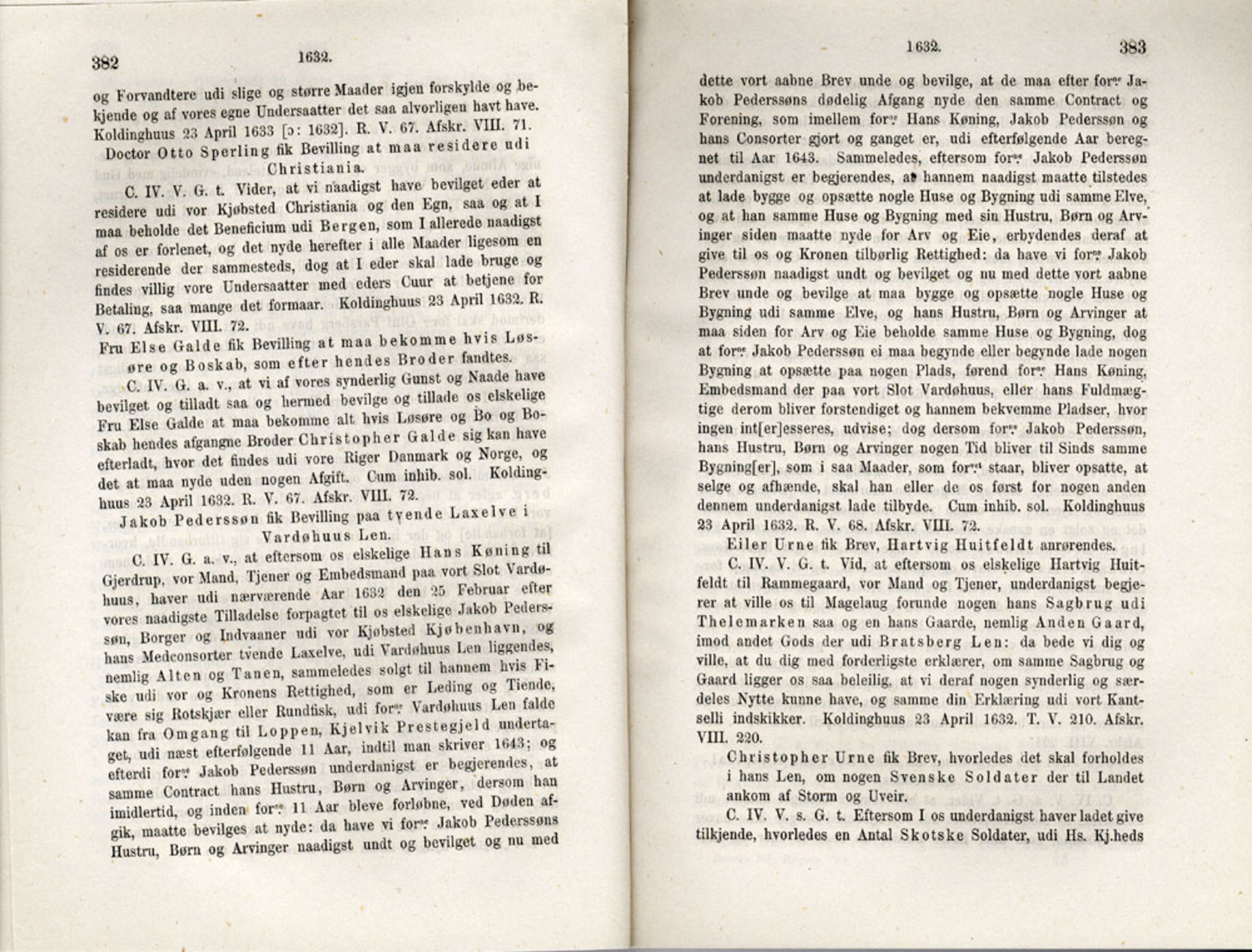 Publikasjoner utgitt av Det Norske Historiske Kildeskriftfond, PUBL/-/-/-: Norske Rigs-Registranter, bind 6, 1628-1634, p. 382-383