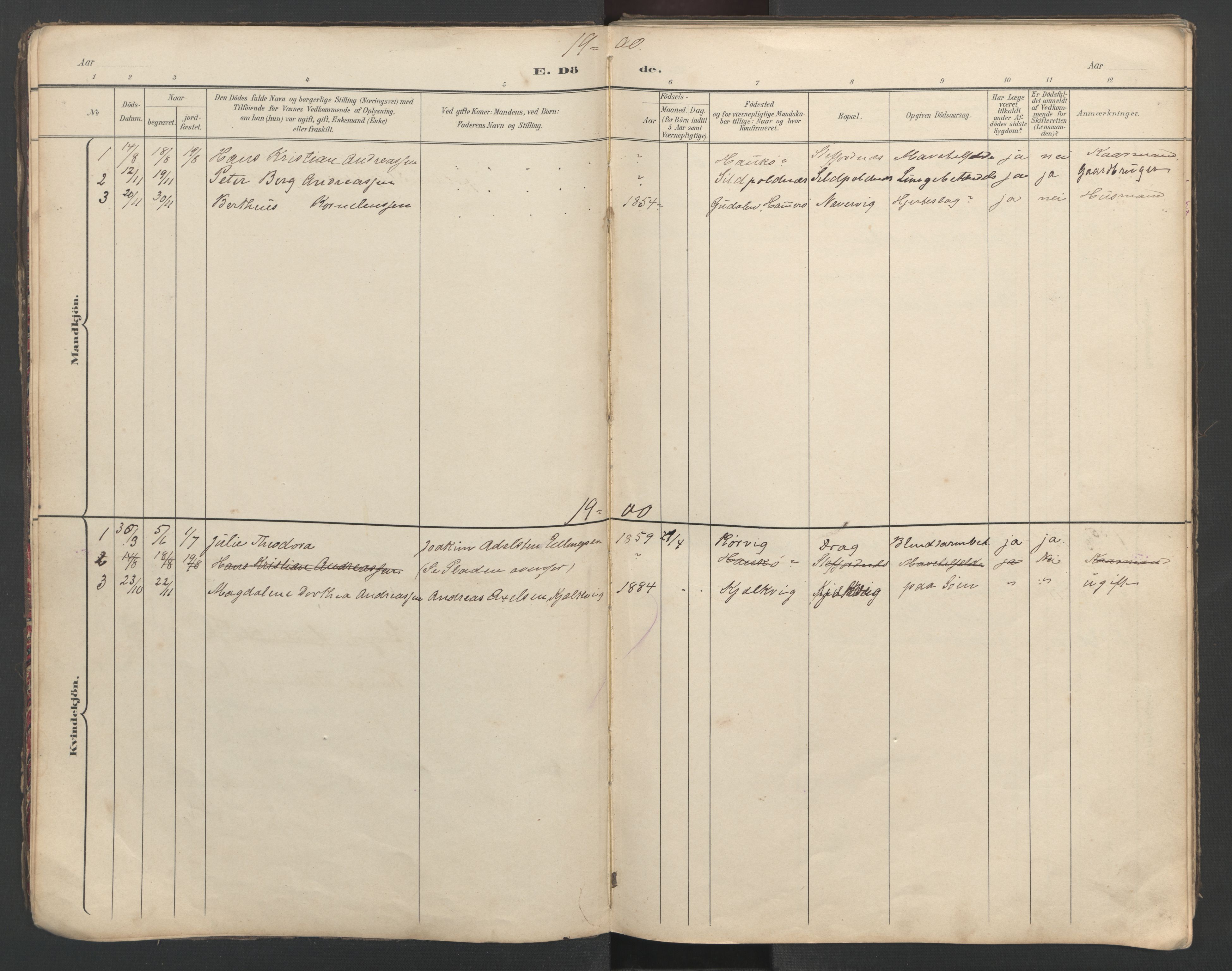 Ministerialprotokoller, klokkerbøker og fødselsregistre - Nordland, SAT/A-1459/862/L0888: Parish register (copy) no. 862C01, 1898-1965