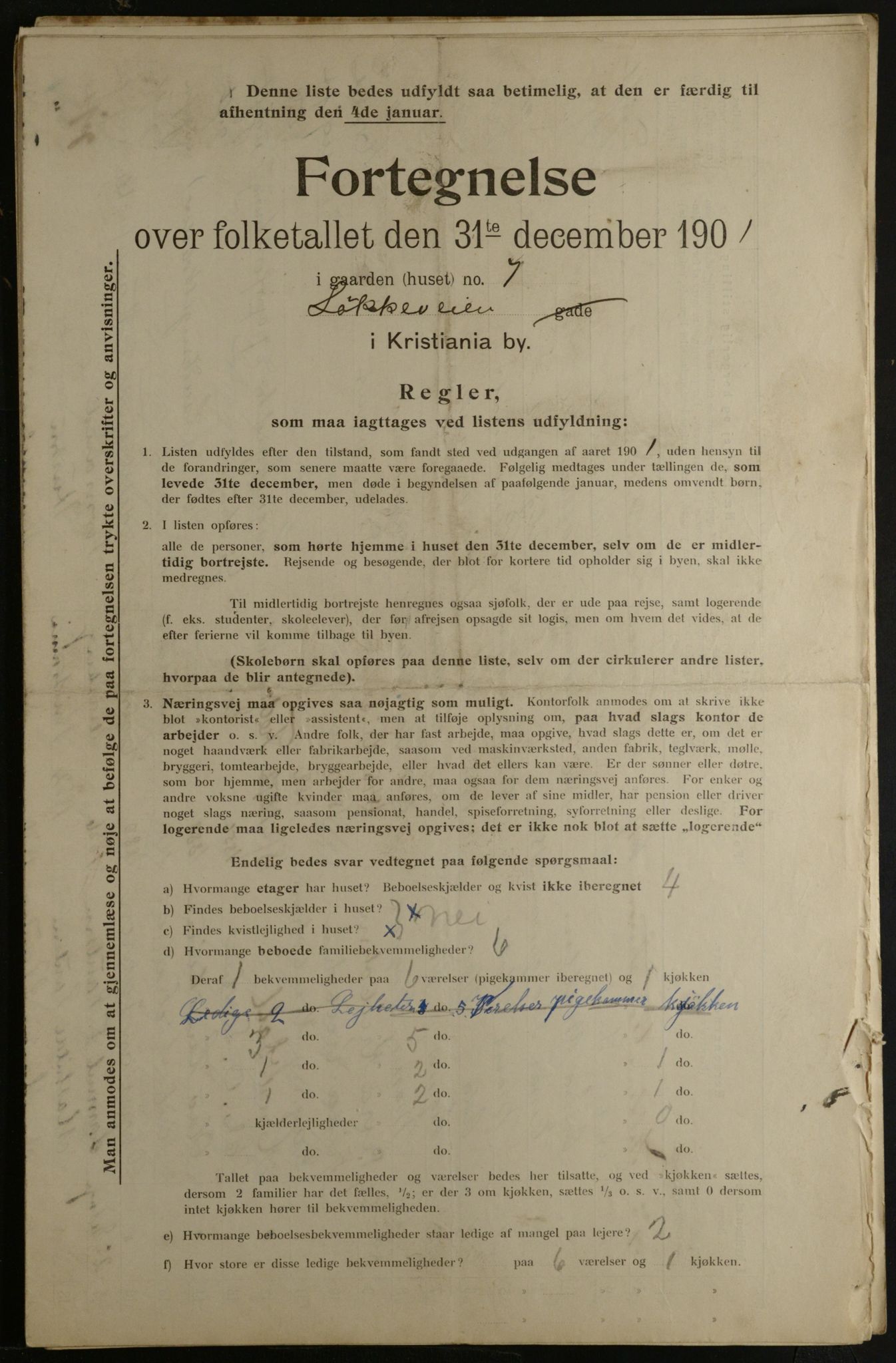 OBA, Municipal Census 1901 for Kristiania, 1901, p. 9094