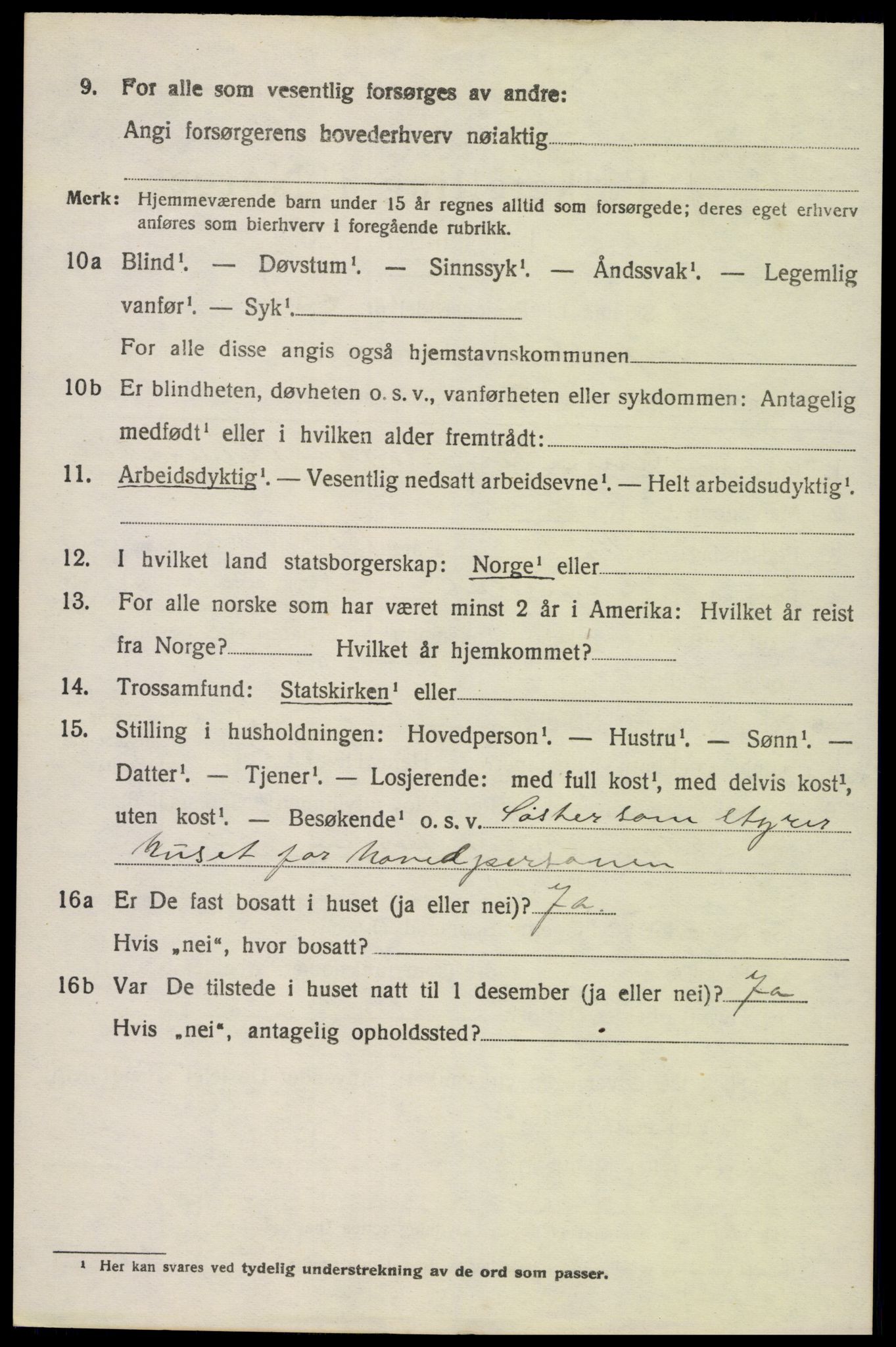 SAK, 1920 census for Herefoss, 1920, p. 317