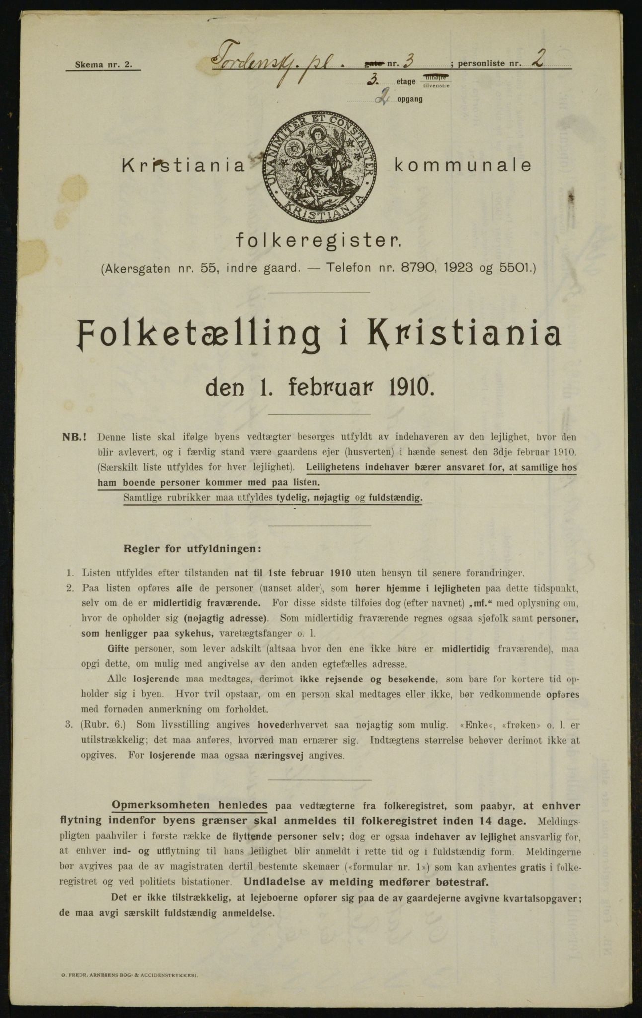 OBA, Municipal Census 1910 for Kristiania, 1910, p. 108066