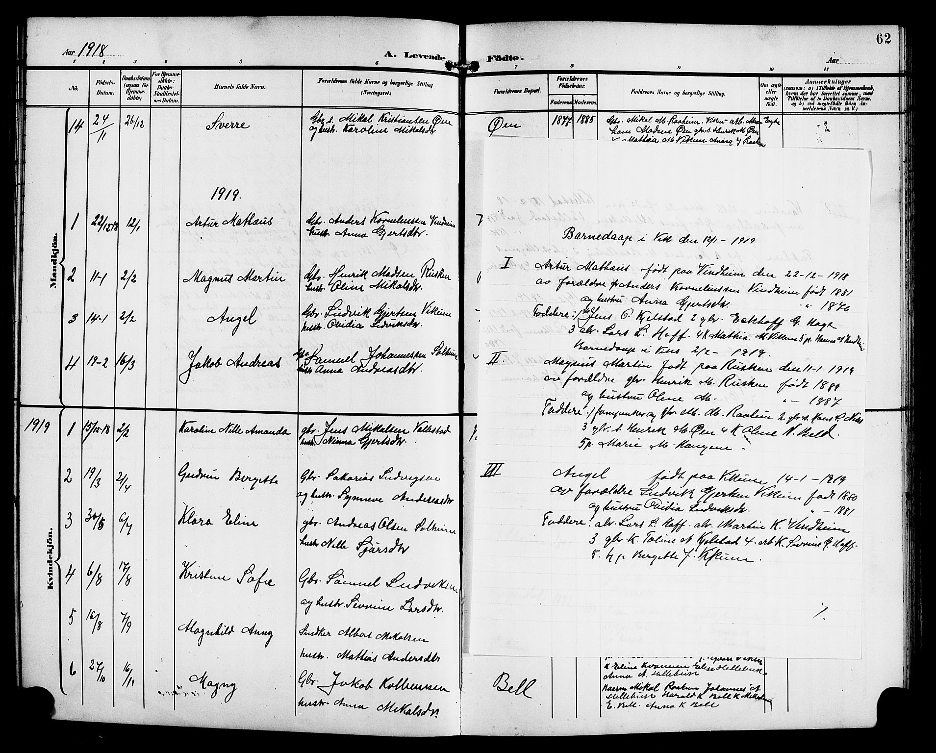 Gaular sokneprestembete, AV/SAB-A-80001/H/Hab: Parish register (copy) no. C 4, 1895-1920, p. 62