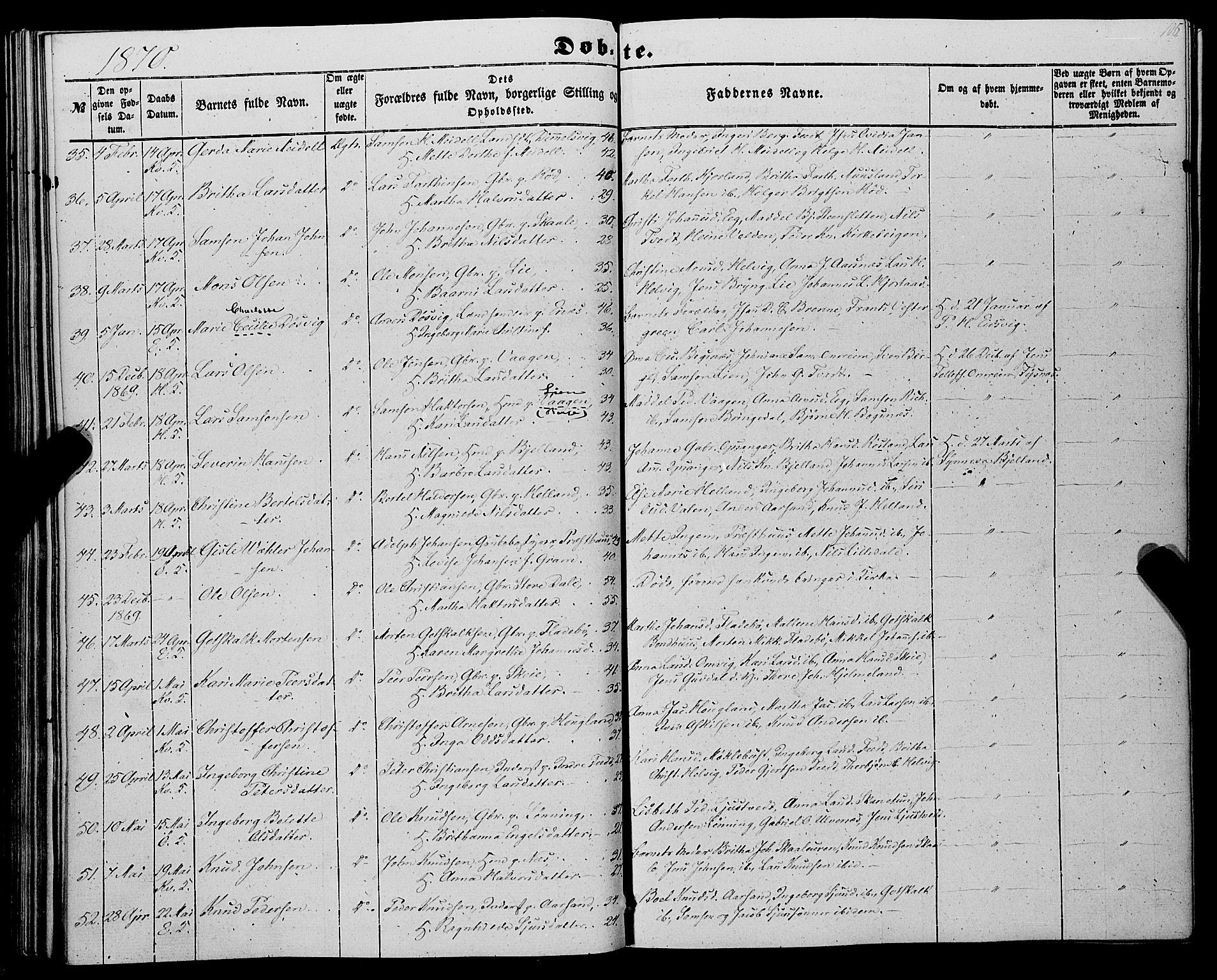Kvinnherad sokneprestembete, SAB/A-76401/H/Haa: Parish register (official) no. A 8, 1854-1872, p. 105