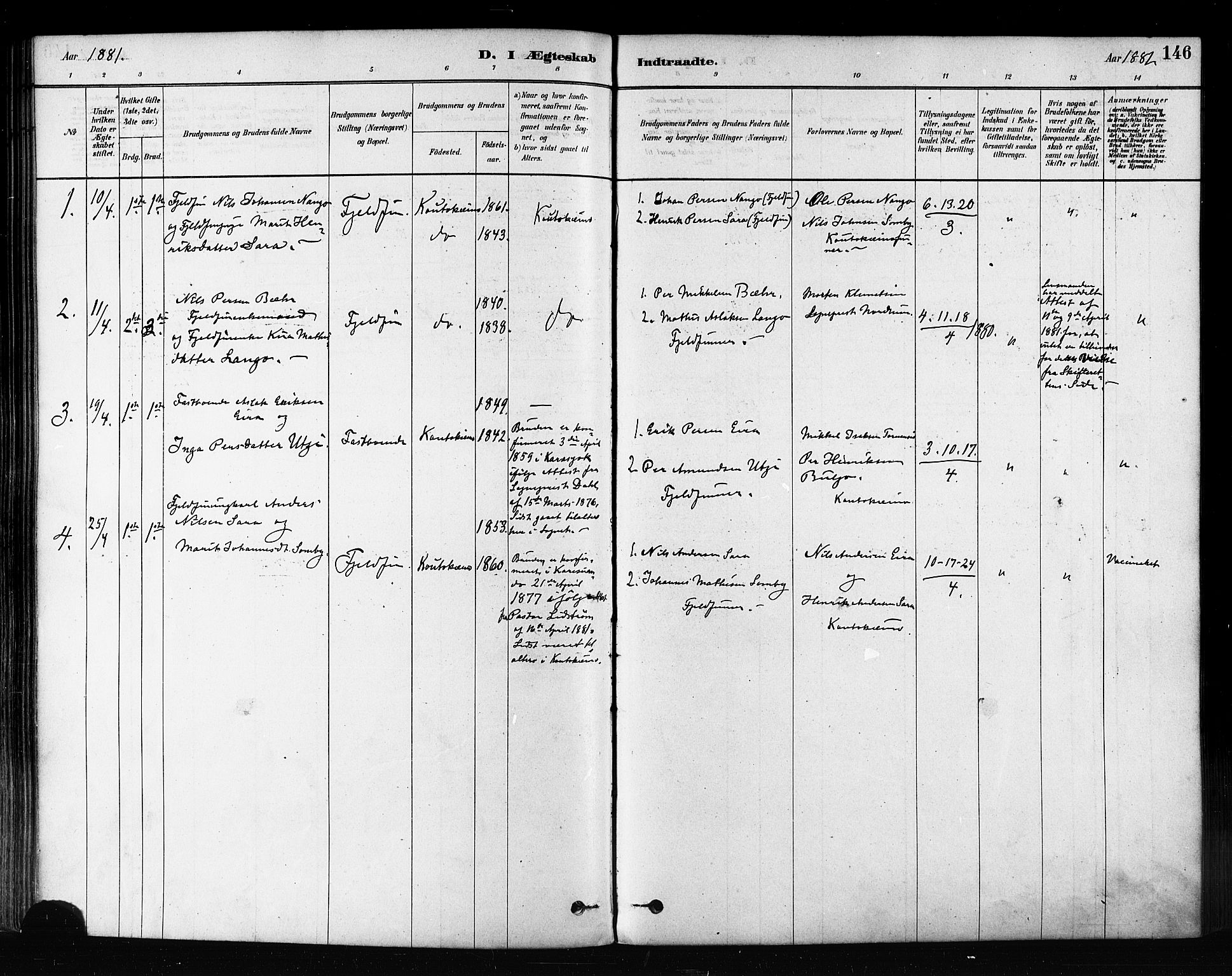 Kautokeino sokneprestembete, AV/SATØ-S-1340/H/Ha/L0004.kirke: Parish register (official) no. 4, 1877-1896, p. 146