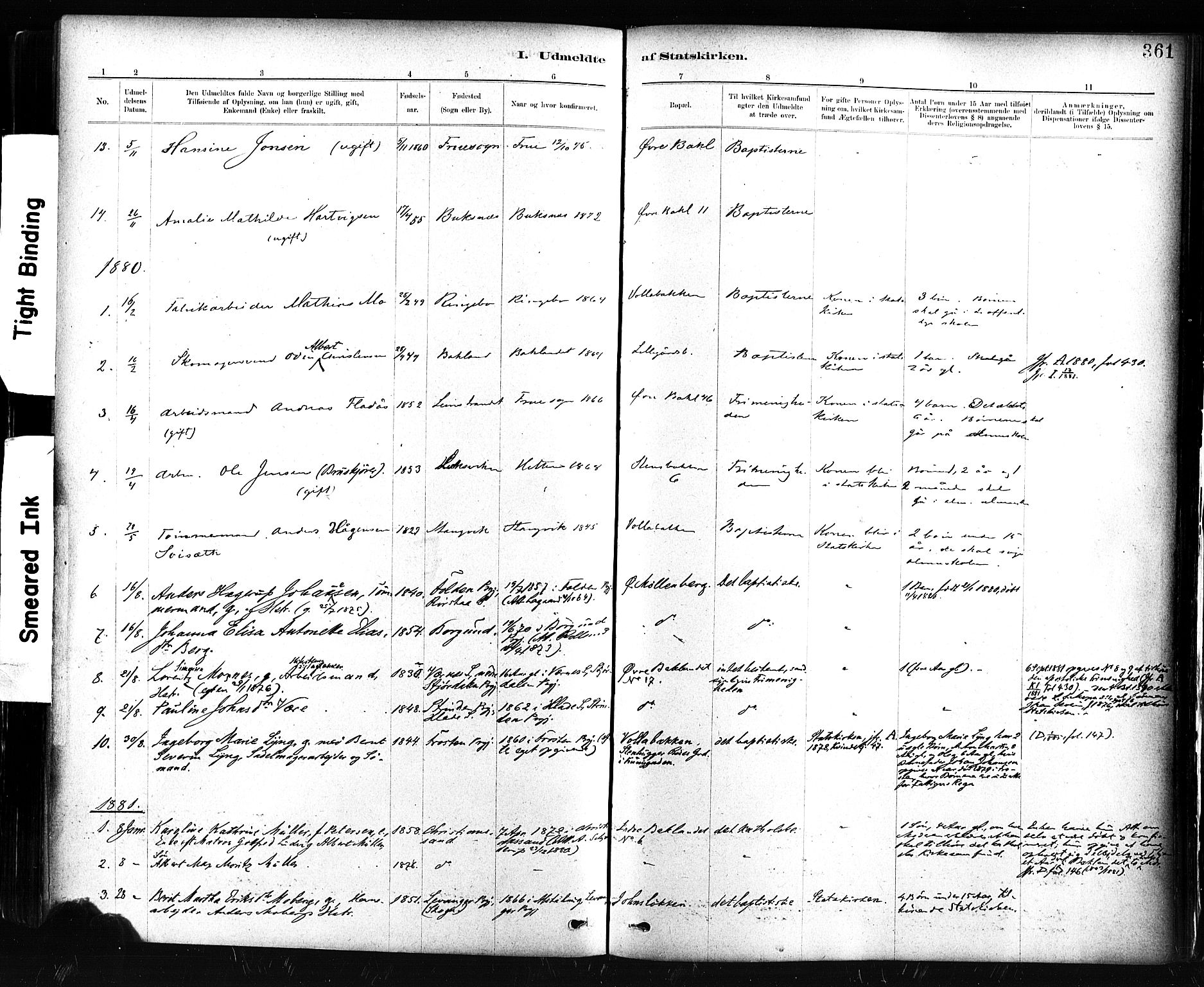 Ministerialprotokoller, klokkerbøker og fødselsregistre - Sør-Trøndelag, SAT/A-1456/604/L0189: Parish register (official) no. 604A10, 1878-1892, p. 361