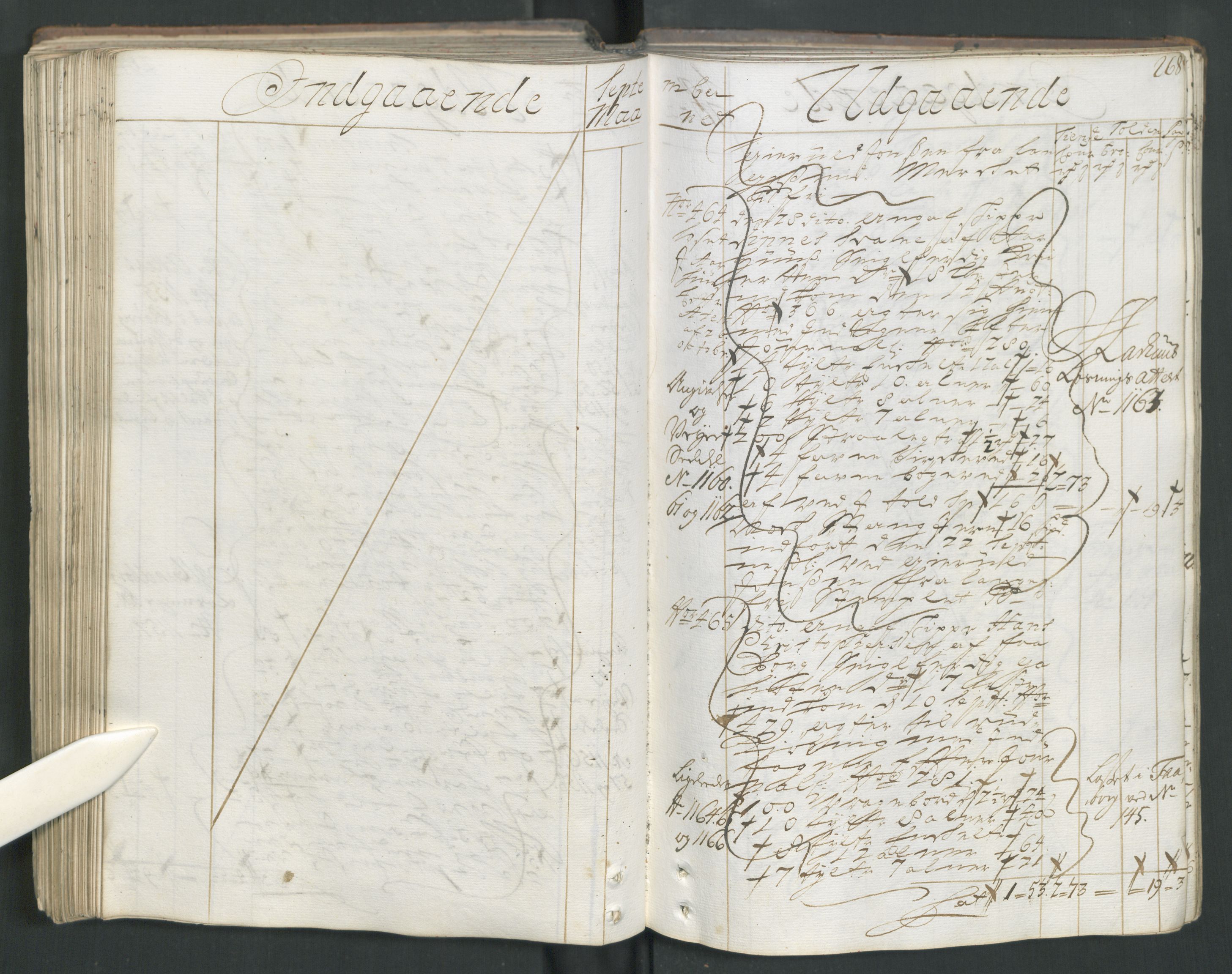 Generaltollkammeret, tollregnskaper, AV/RA-EA-5490/R15/L0013/0001: Tollregnskaper Arendal / Hovedtollbok, 1733, p. 267b-268a