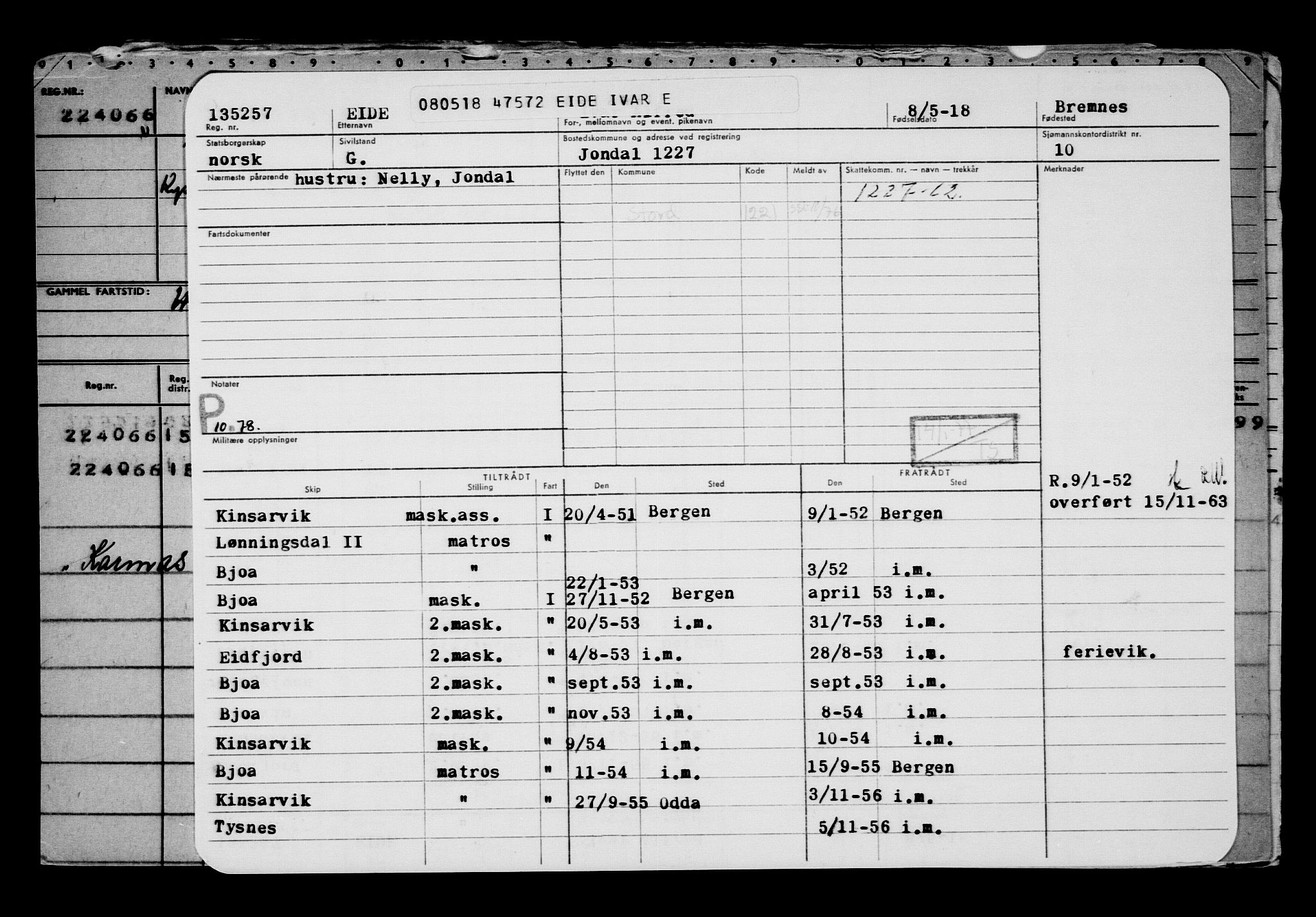 Direktoratet for sjømenn, AV/RA-S-3545/G/Gb/L0158: Hovedkort, 1918, p. 142