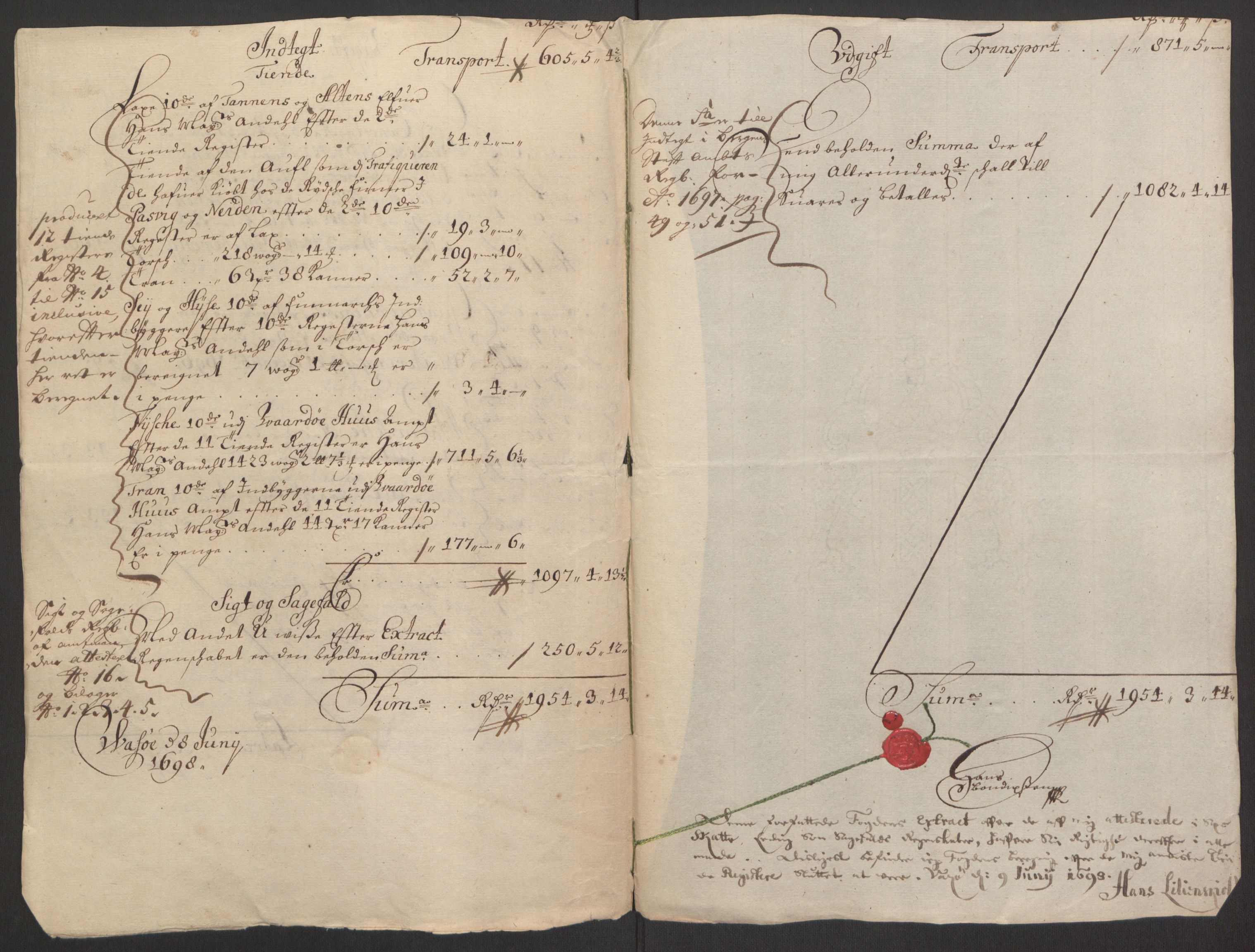 Rentekammeret inntil 1814, Reviderte regnskaper, Fogderegnskap, RA/EA-4092/R69/L4851: Fogderegnskap Finnmark/Vardøhus, 1691-1700, p. 263