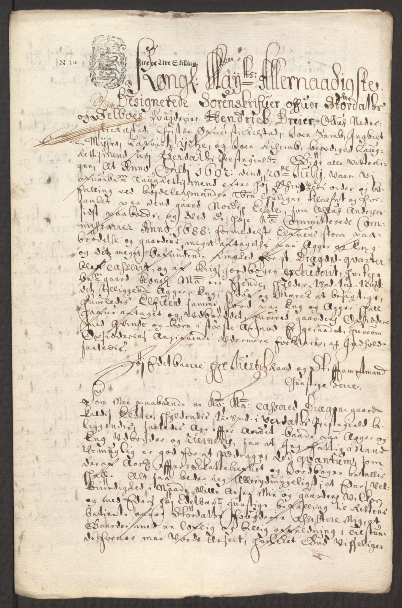 Rentekammeret inntil 1814, Reviderte regnskaper, Fogderegnskap, AV/RA-EA-4092/R62/L4185: Fogderegnskap Stjørdal og Verdal, 1692, p. 270