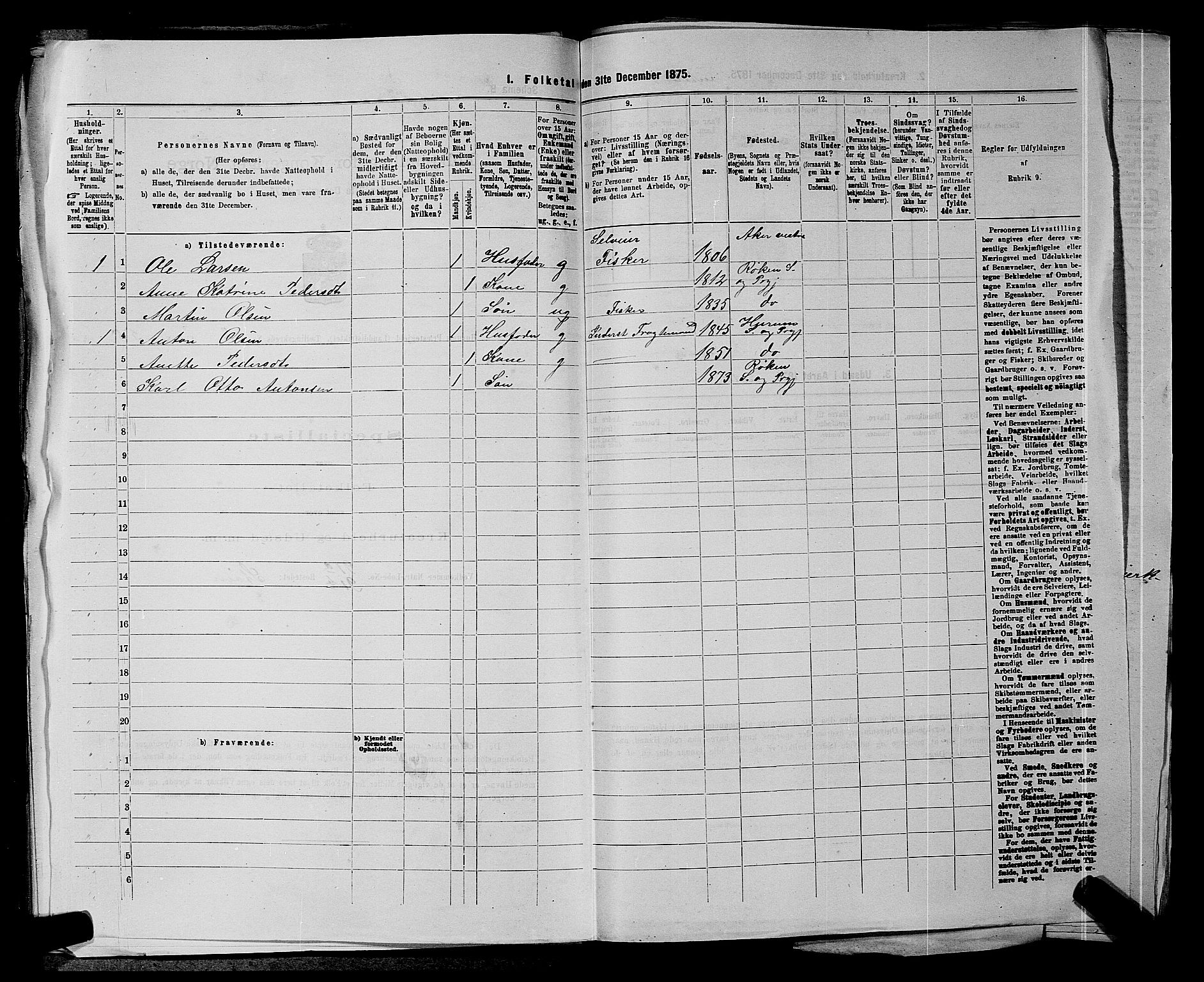 SAKO, 1875 census for 0628L Hurum/Hurum, 1875, p. 375