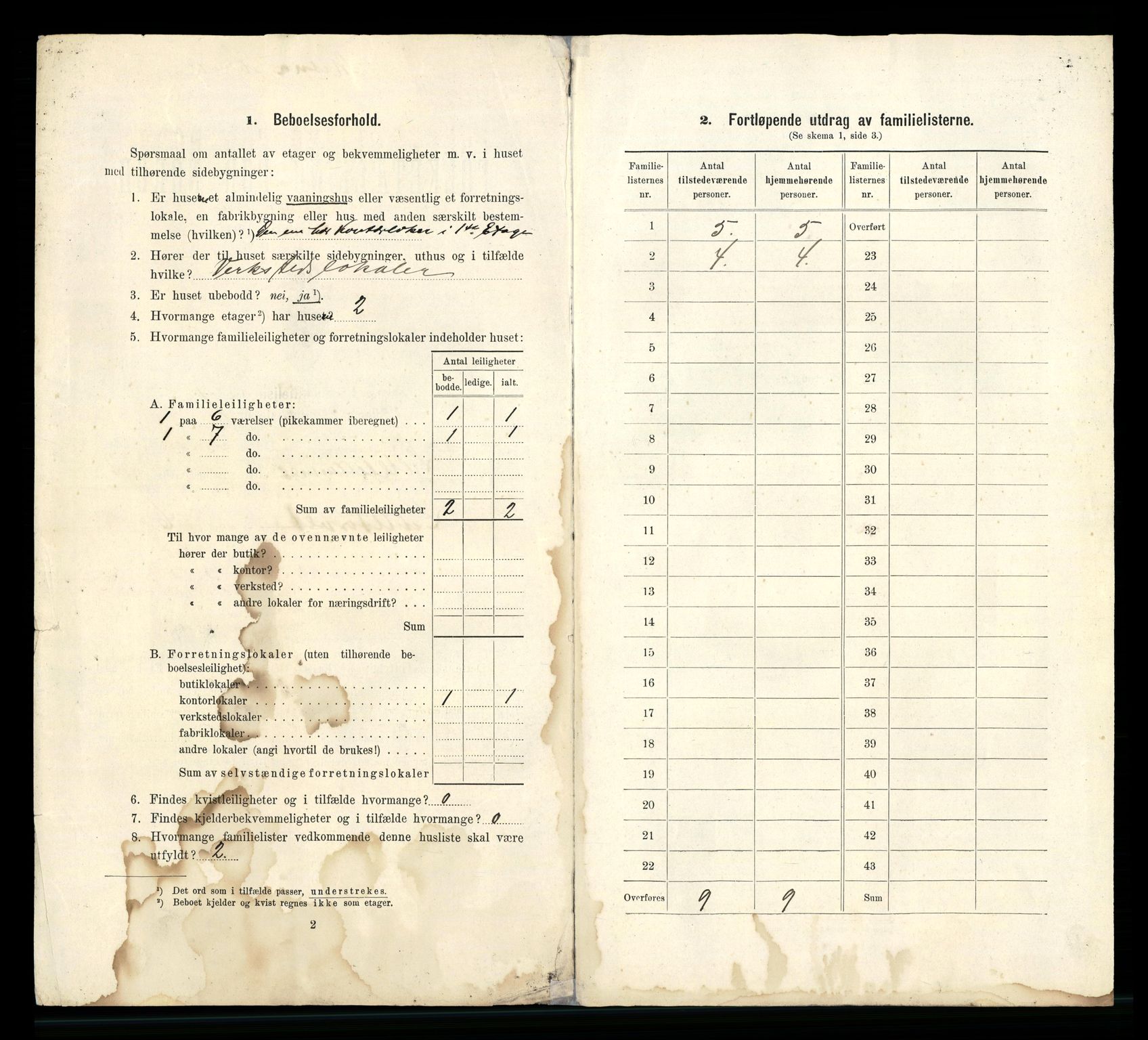 RA, 1910 census for Lillehammer, 1910, p. 612