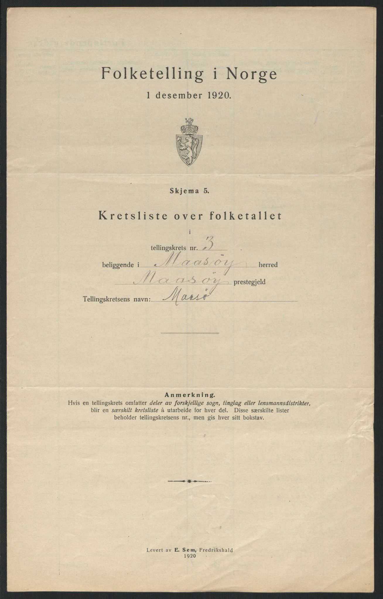 SATØ, 1920 census for Måsøy, 1920, p. 13