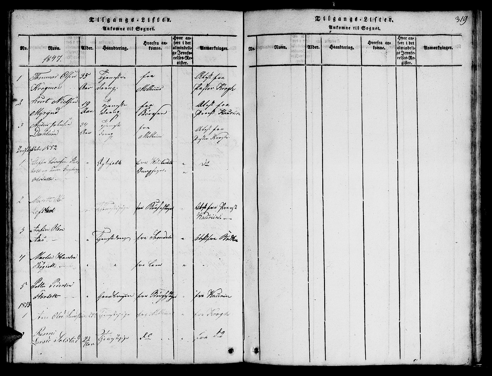 Ministerialprotokoller, klokkerbøker og fødselsregistre - Sør-Trøndelag, AV/SAT-A-1456/666/L0788: Parish register (copy) no. 666C01, 1816-1847, p. 319