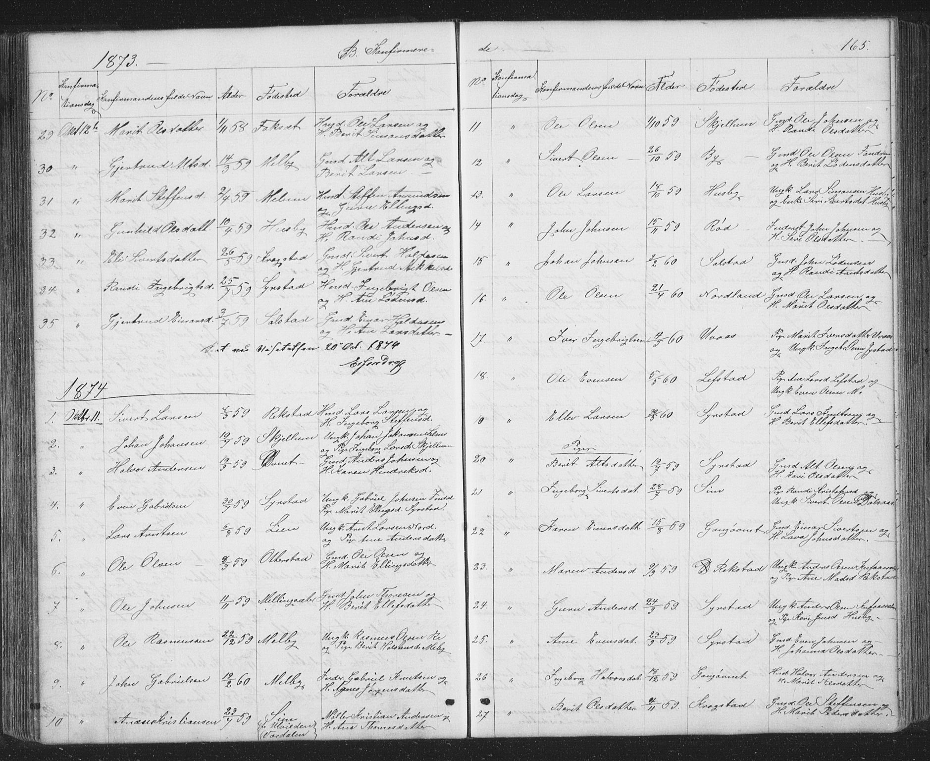 Ministerialprotokoller, klokkerbøker og fødselsregistre - Sør-Trøndelag, SAT/A-1456/667/L0798: Parish register (copy) no. 667C03, 1867-1929, p. 165
