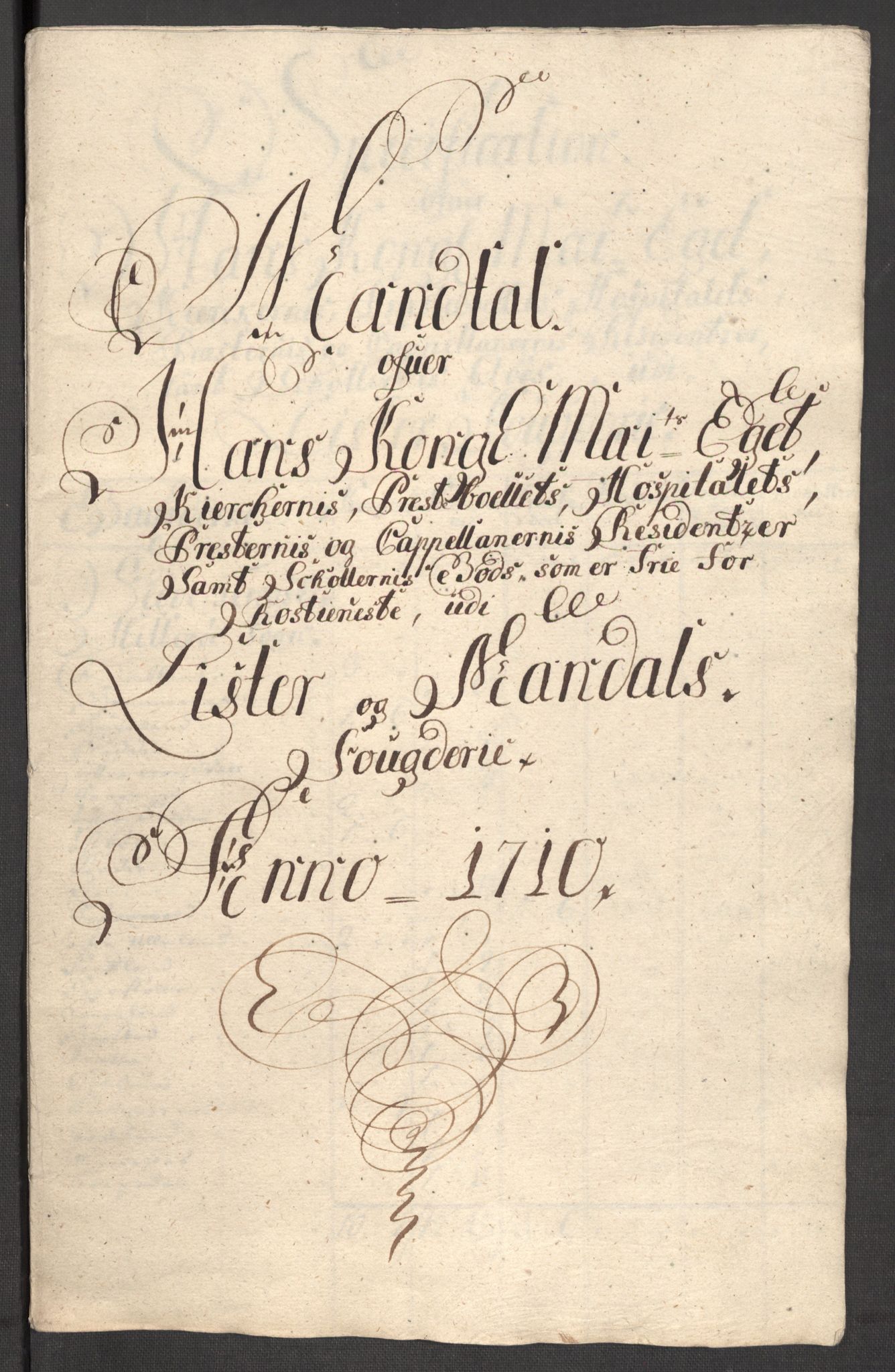 Rentekammeret inntil 1814, Reviderte regnskaper, Fogderegnskap, AV/RA-EA-4092/R43/L2553: Fogderegnskap Lista og Mandal, 1710, p. 125