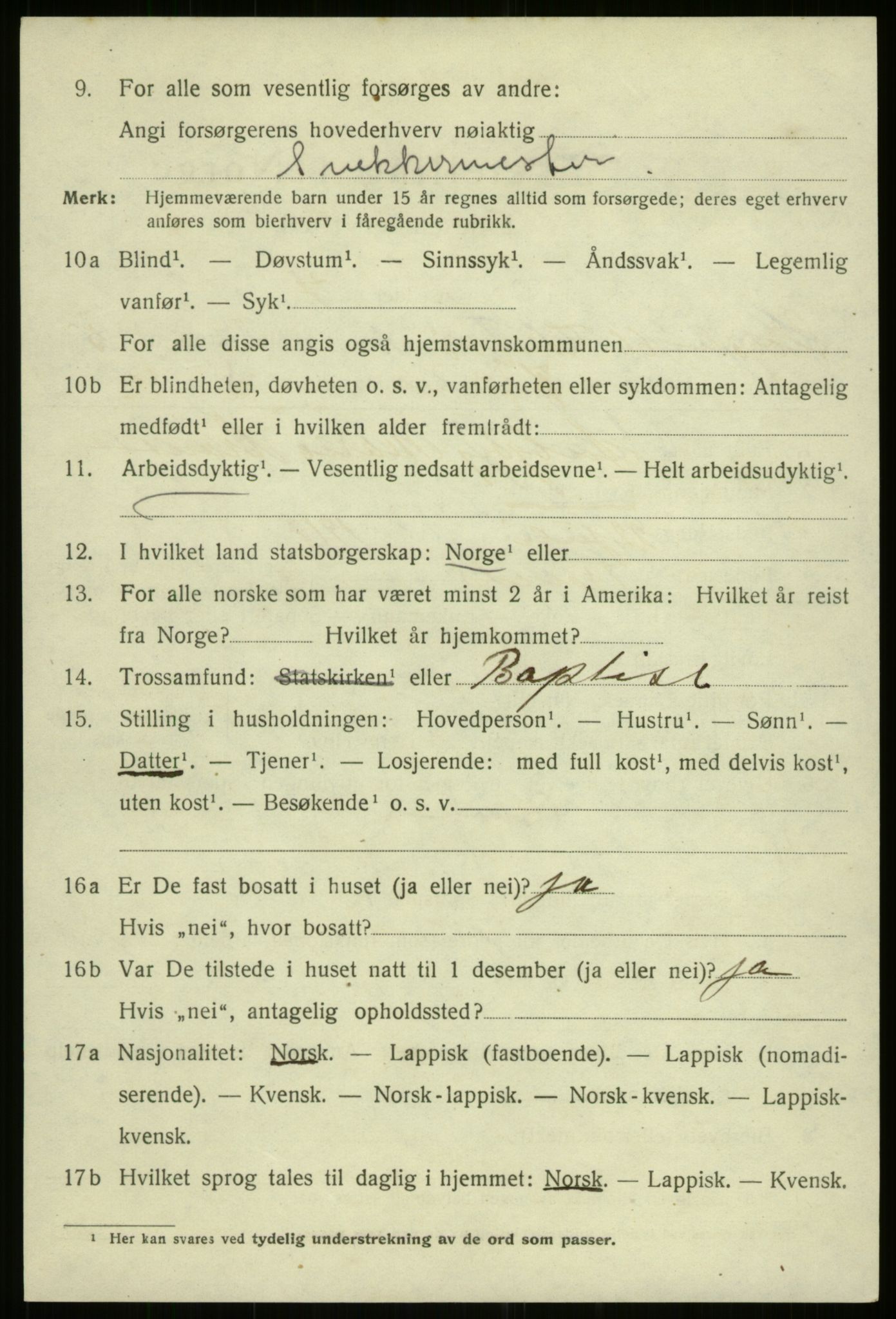 SATØ, 1920 census for Tromsø, 1920, p. 14918