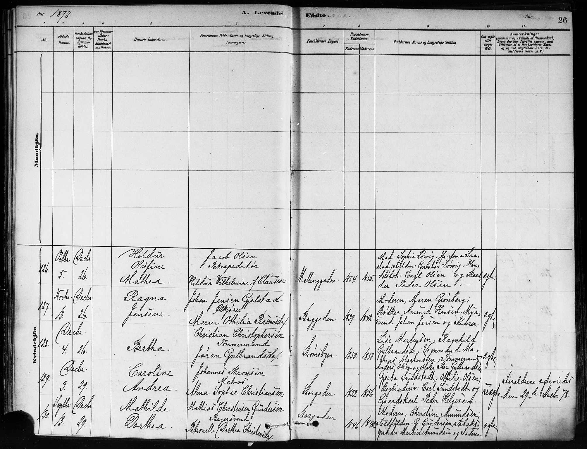Strømsø kirkebøker, AV/SAKO-A-246/F/Fa/L0021: Parish register (official) no. I 21, 1878-1885, p. 26