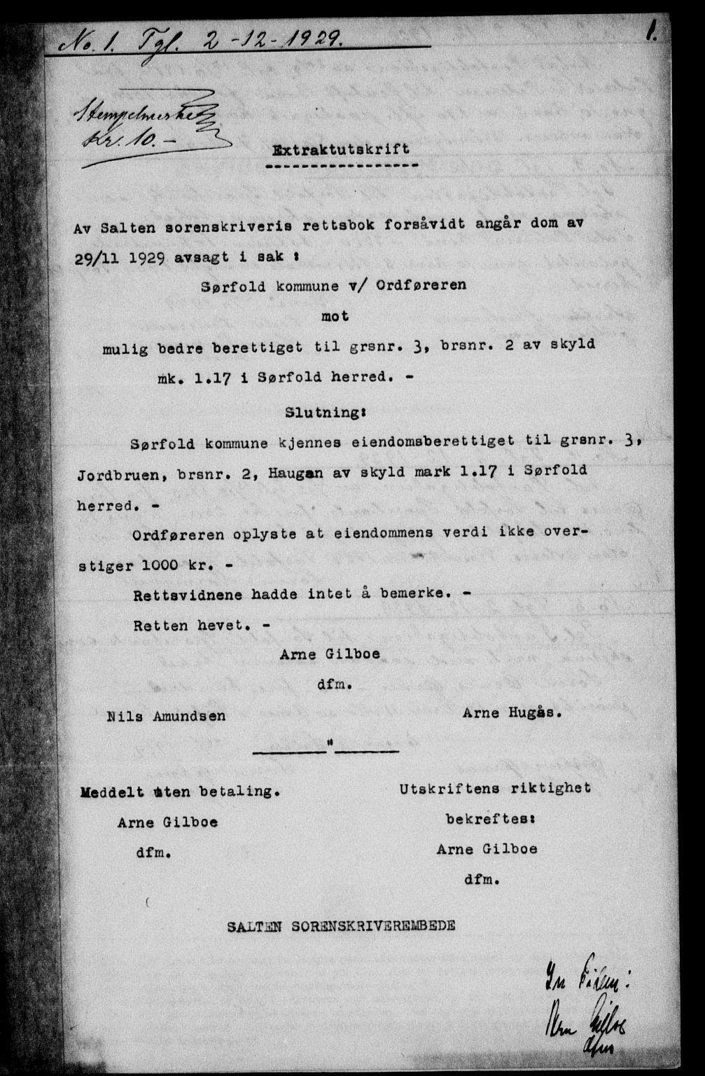 Salten sorenskriveri, SAT/A-4578/1/2/2C/L0058: Mortgage book no. 48, 1929-1930, Deed date: 02.12.1929