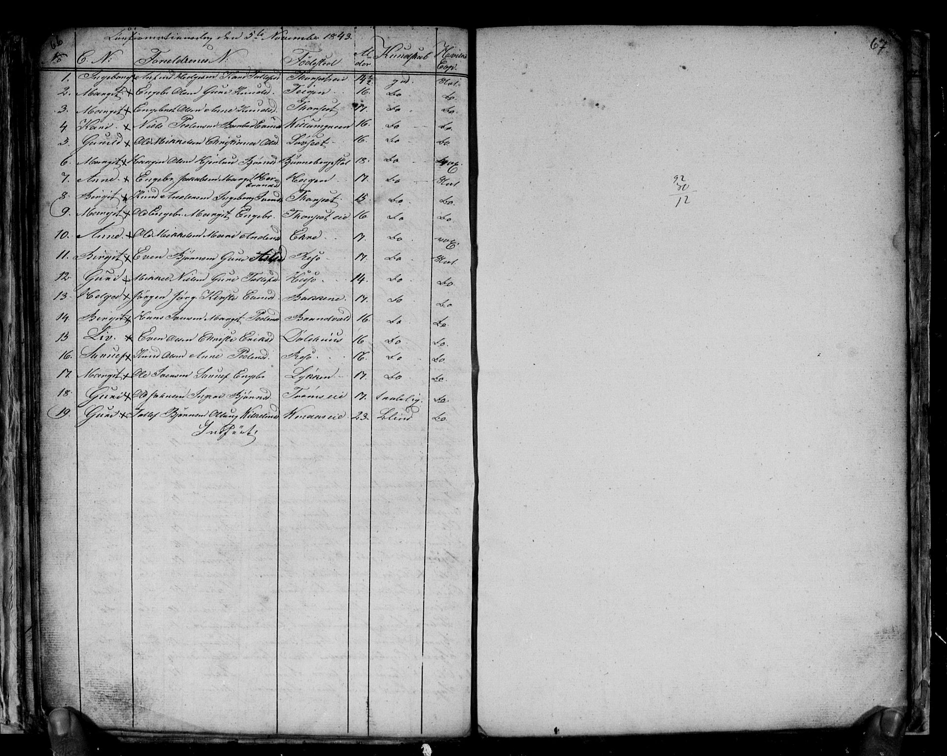 Gol kirkebøker, SAKO/A-226/G/Gb/L0002: Parish register (copy) no. II 2, 1838-1844, p. 66-67