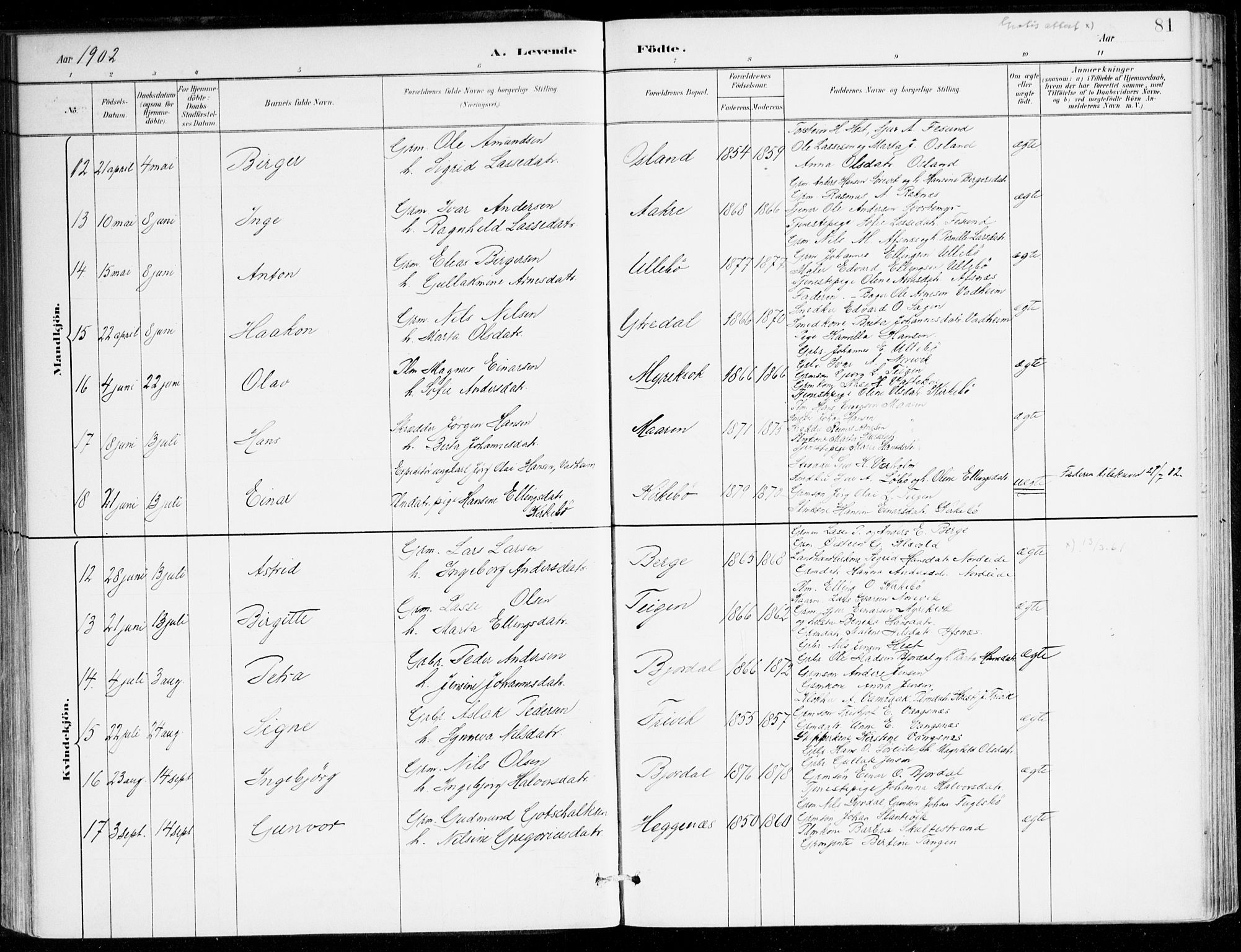 Lavik sokneprestembete, SAB/A-80901: Parish register (official) no. C 1, 1882-1904, p. 81