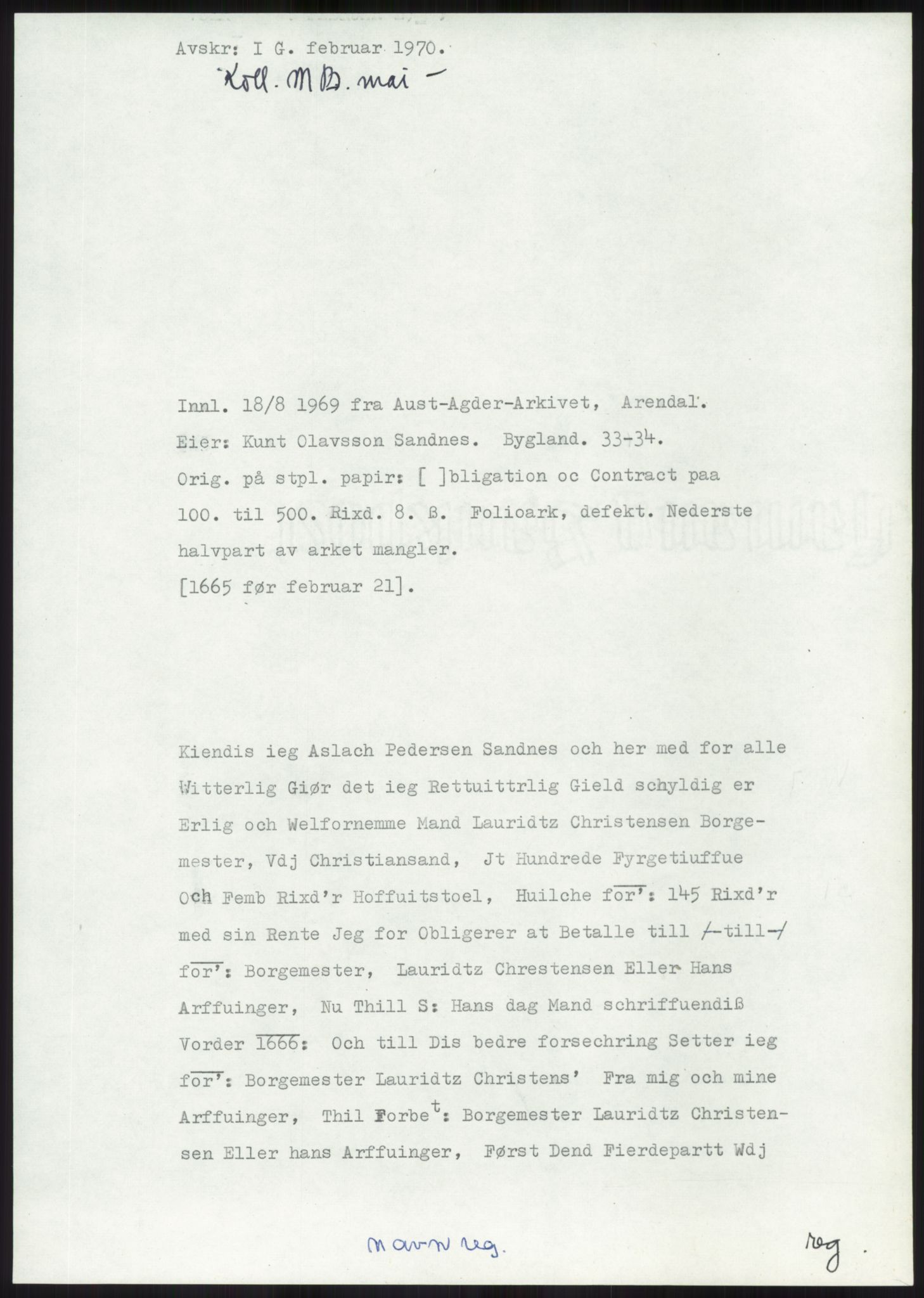 Samlinger til kildeutgivelse, Diplomavskriftsamlingen, RA/EA-4053/H/Ha, p. 1940
