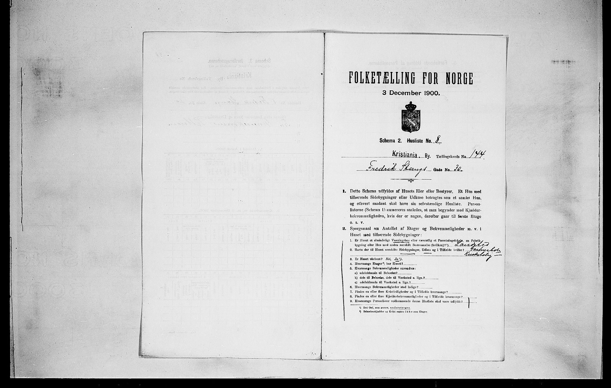 SAO, 1900 census for Kristiania, 1900, p. 24302