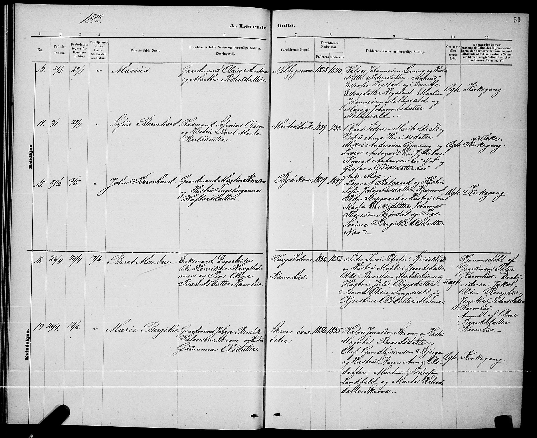 Ministerialprotokoller, klokkerbøker og fødselsregistre - Nord-Trøndelag, AV/SAT-A-1458/723/L0256: Parish register (copy) no. 723C04, 1879-1890, p. 59