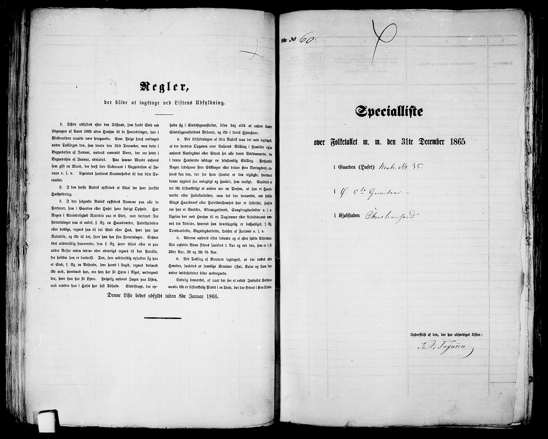 RA, 1865 census for Kristiansand, 1865, p. 134