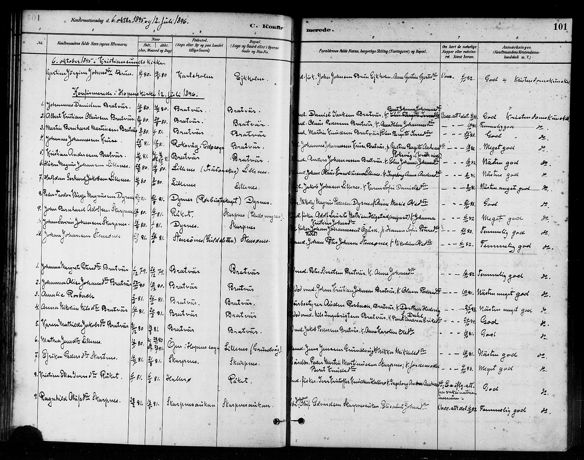 Ministerialprotokoller, klokkerbøker og fødselsregistre - Møre og Romsdal, AV/SAT-A-1454/582/L0947: Parish register (official) no. 582A01, 1880-1900, p. 101