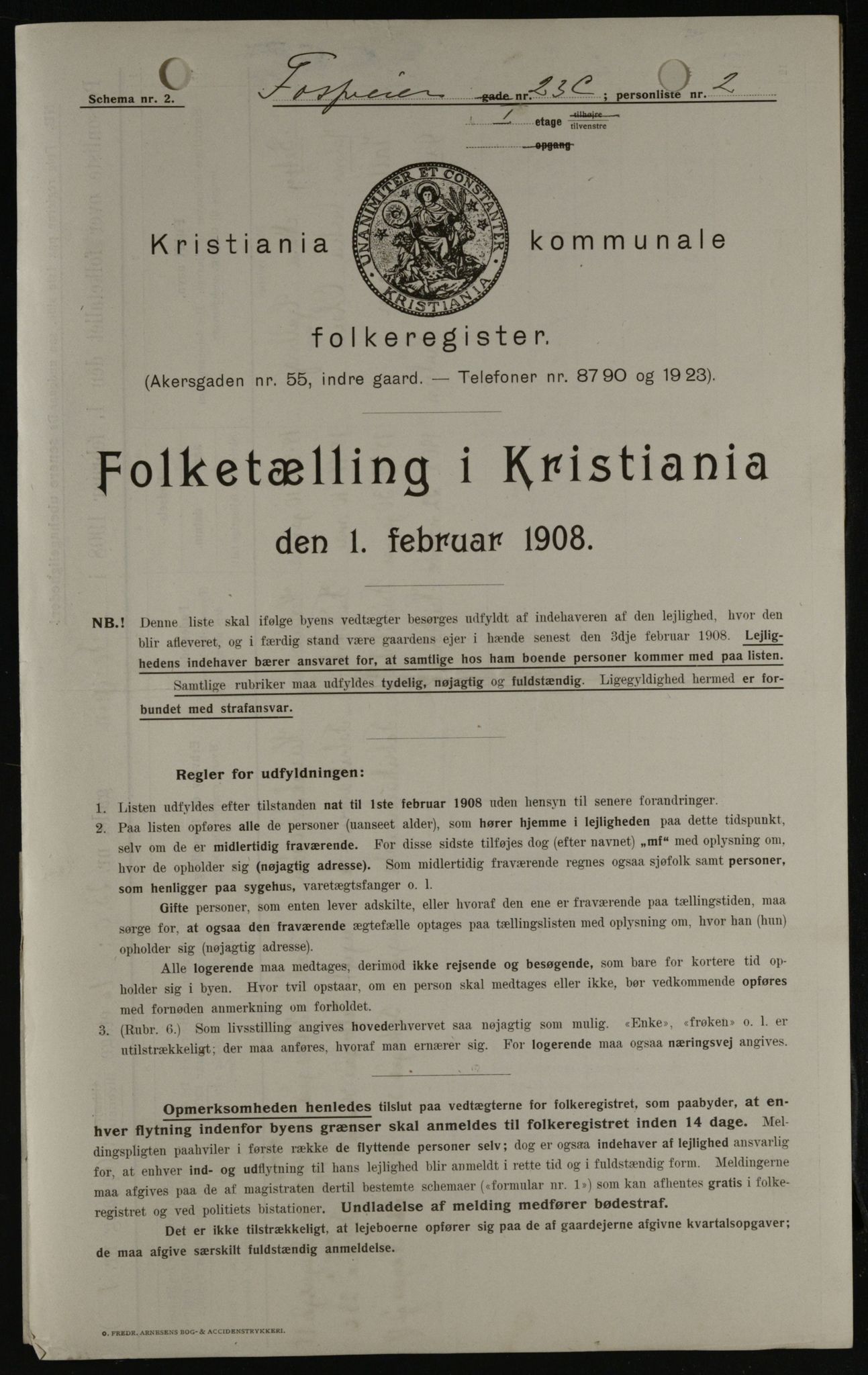 OBA, Municipal Census 1908 for Kristiania, 1908, p. 22901