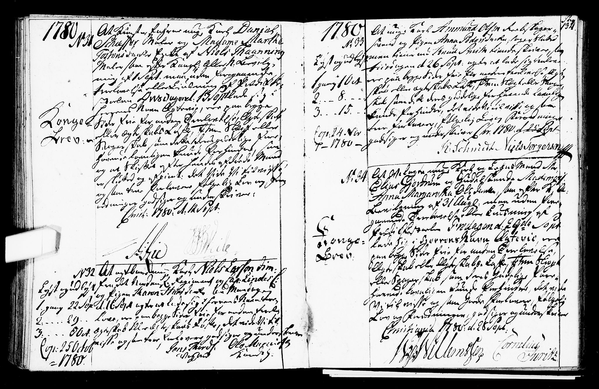 Oslo domkirke Kirkebøker, SAO/A-10752/L/La/L0009: Best man's statements no. 9, 1770-1784, p. 134