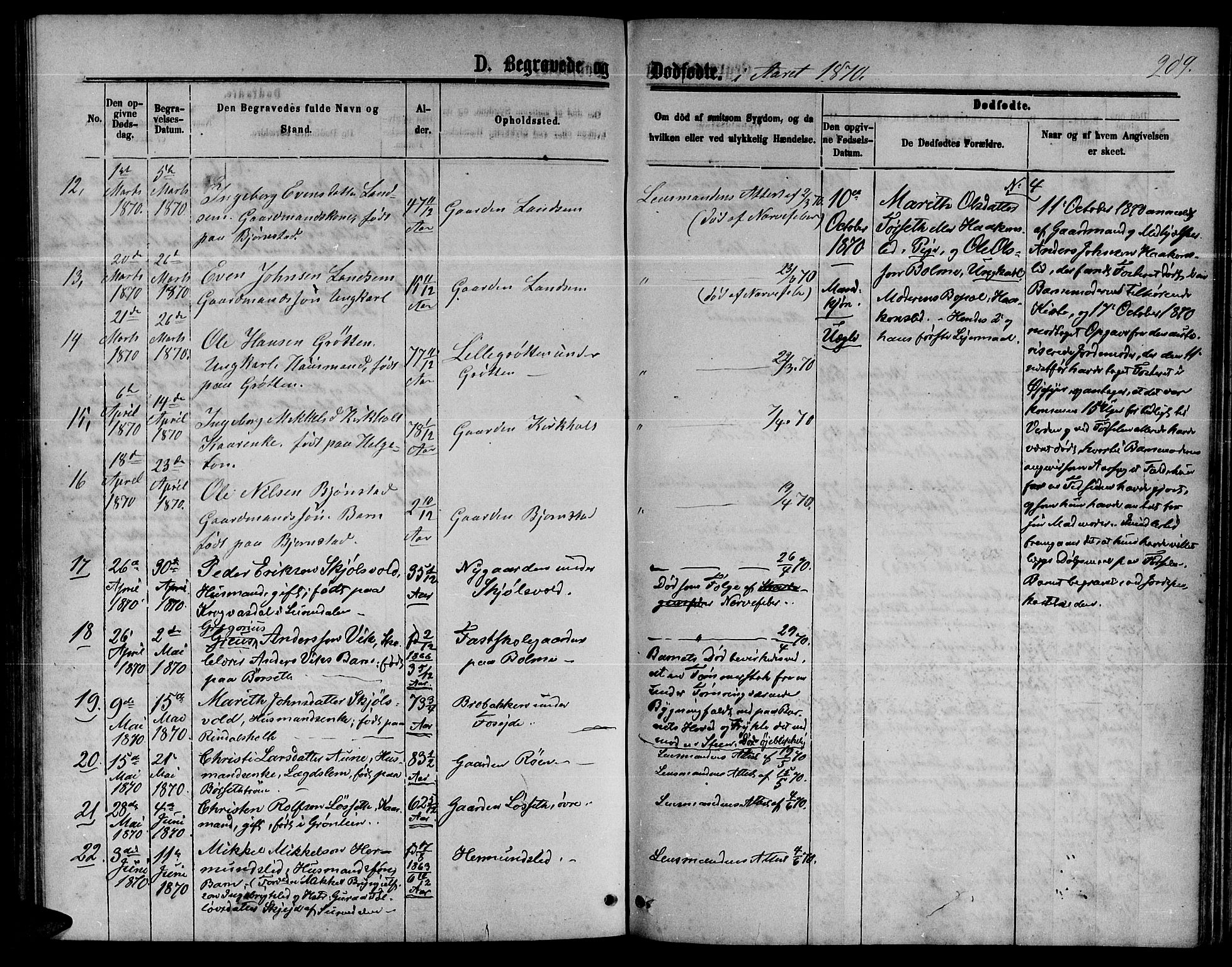 Ministerialprotokoller, klokkerbøker og fødselsregistre - Møre og Romsdal, AV/SAT-A-1454/598/L1076: Parish register (copy) no. 598C01, 1867-1878, p. 209