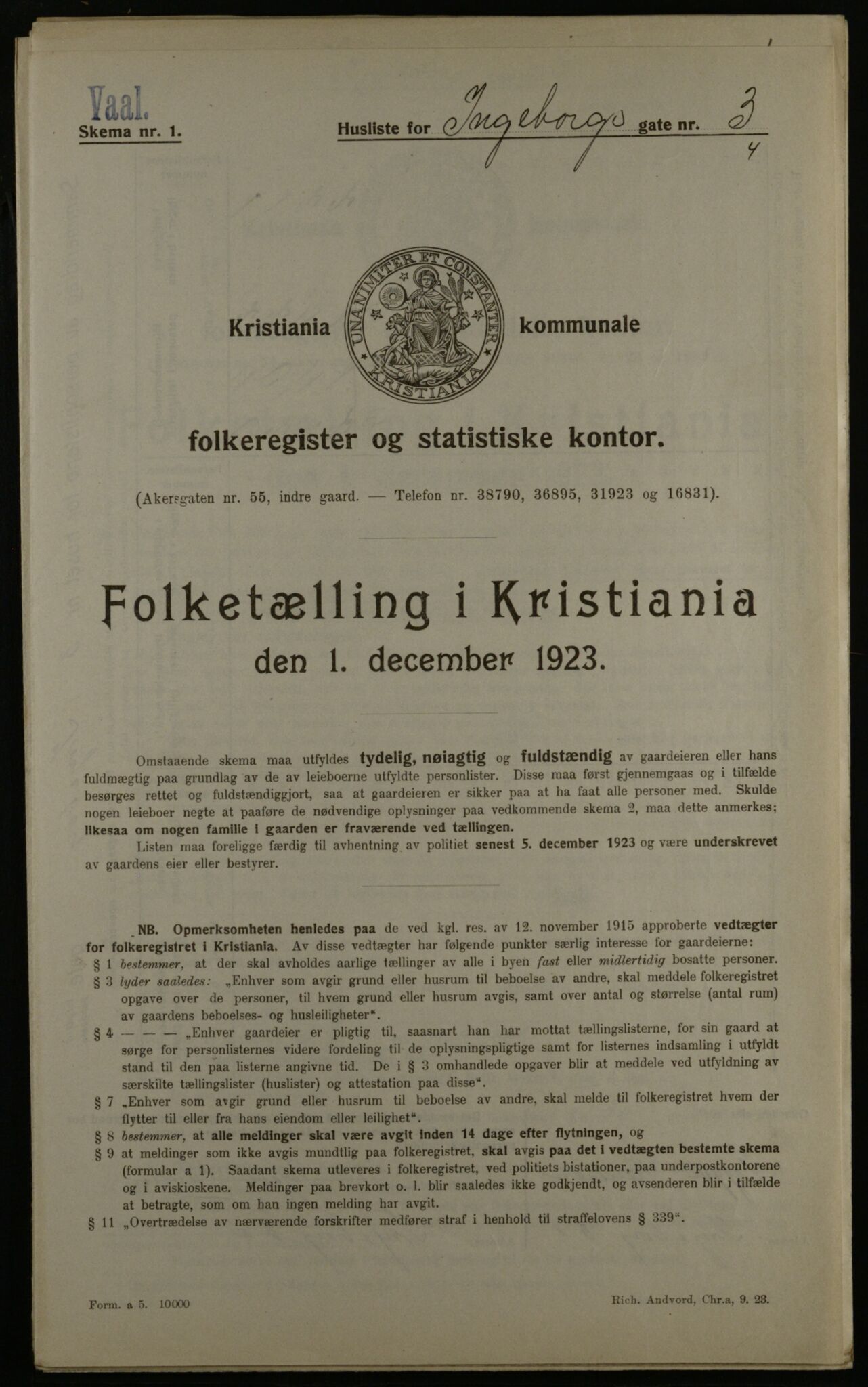 OBA, Municipal Census 1923 for Kristiania, 1923, p. 48894